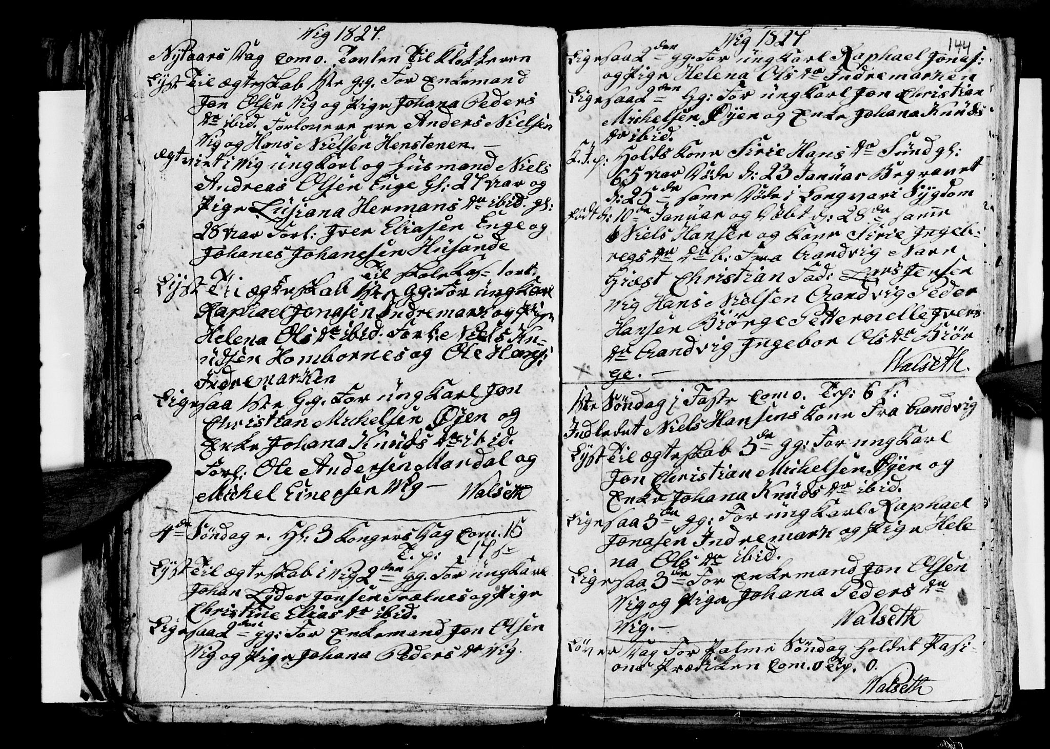 Ministerialprotokoller, klokkerbøker og fødselsregistre - Nordland, AV/SAT-A-1459/812/L0185: Parish register (copy) no. 812C03, 1815-1837, p. 144