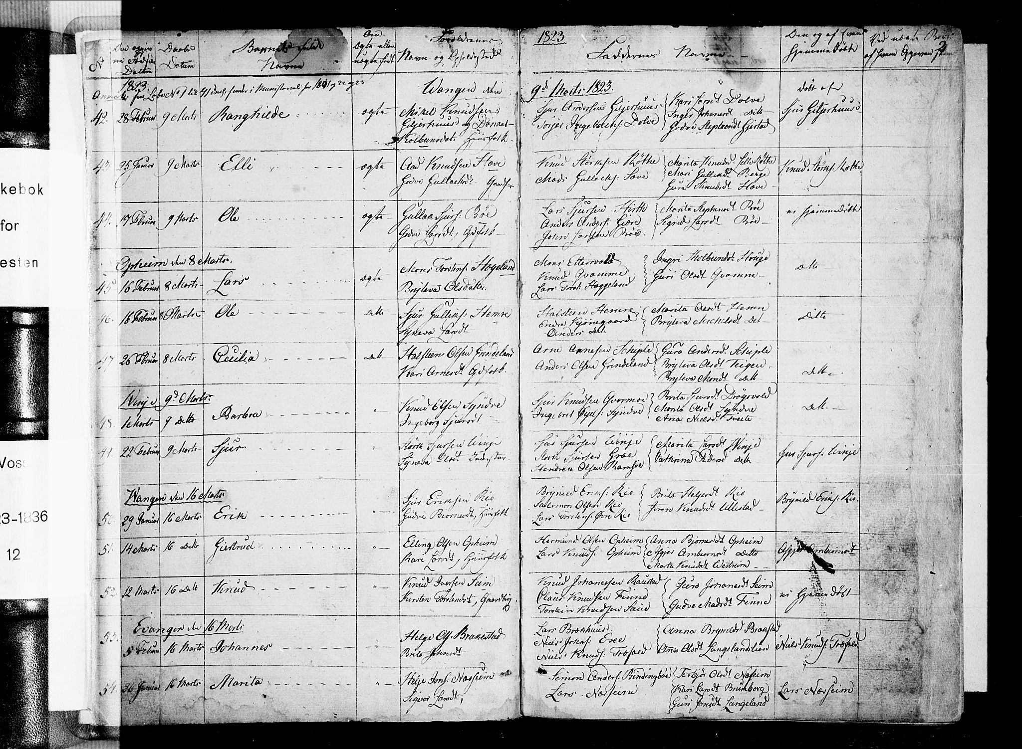 Voss sokneprestembete, AV/SAB-A-79001/H/Haa: Parish register (official) no. A 12, 1823-1837, p. 2