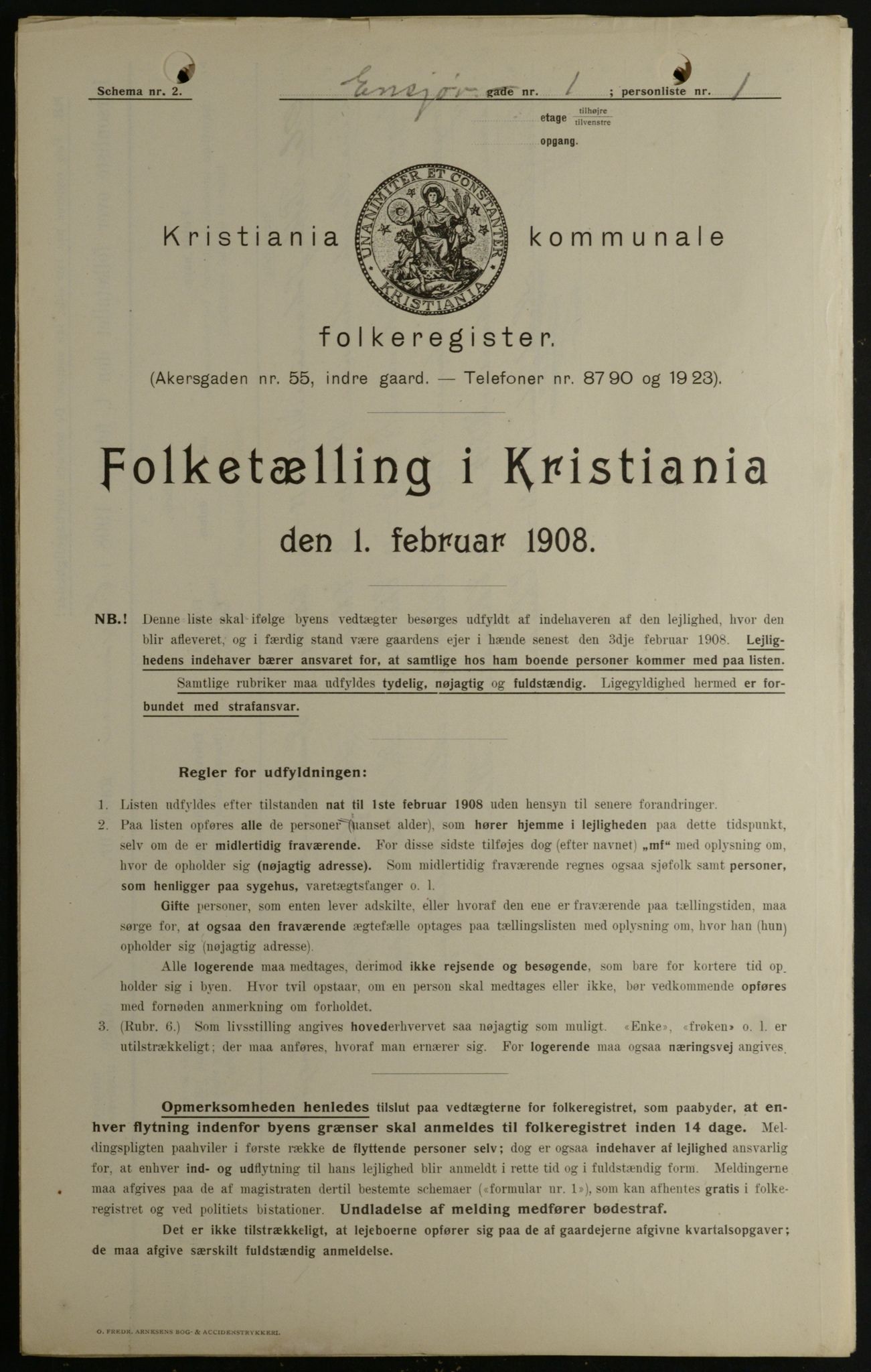 OBA, Municipal Census 1908 for Kristiania, 1908, p. 19984