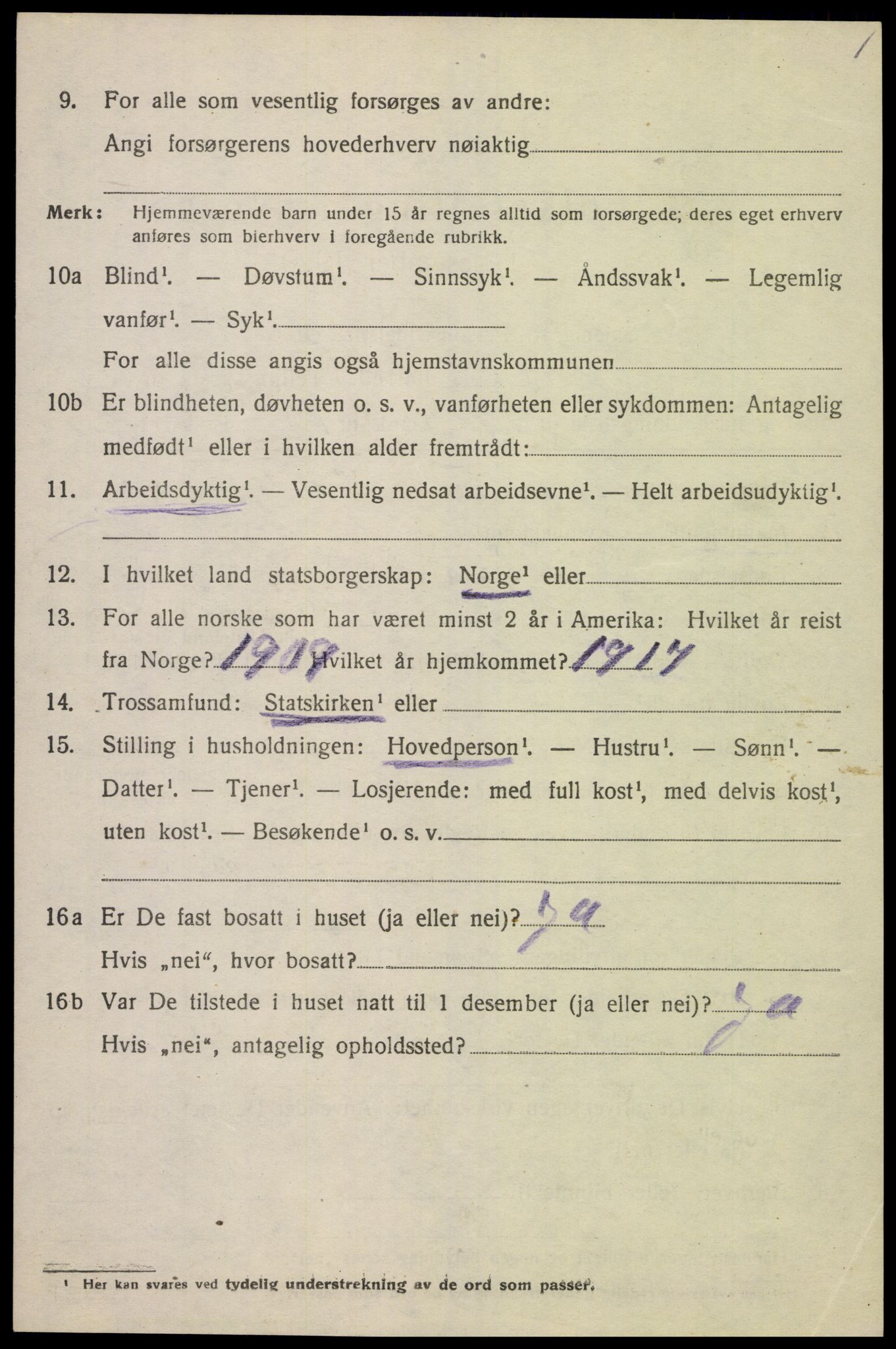 SAK, 1920 census for Spangereid, 1920, p. 3804