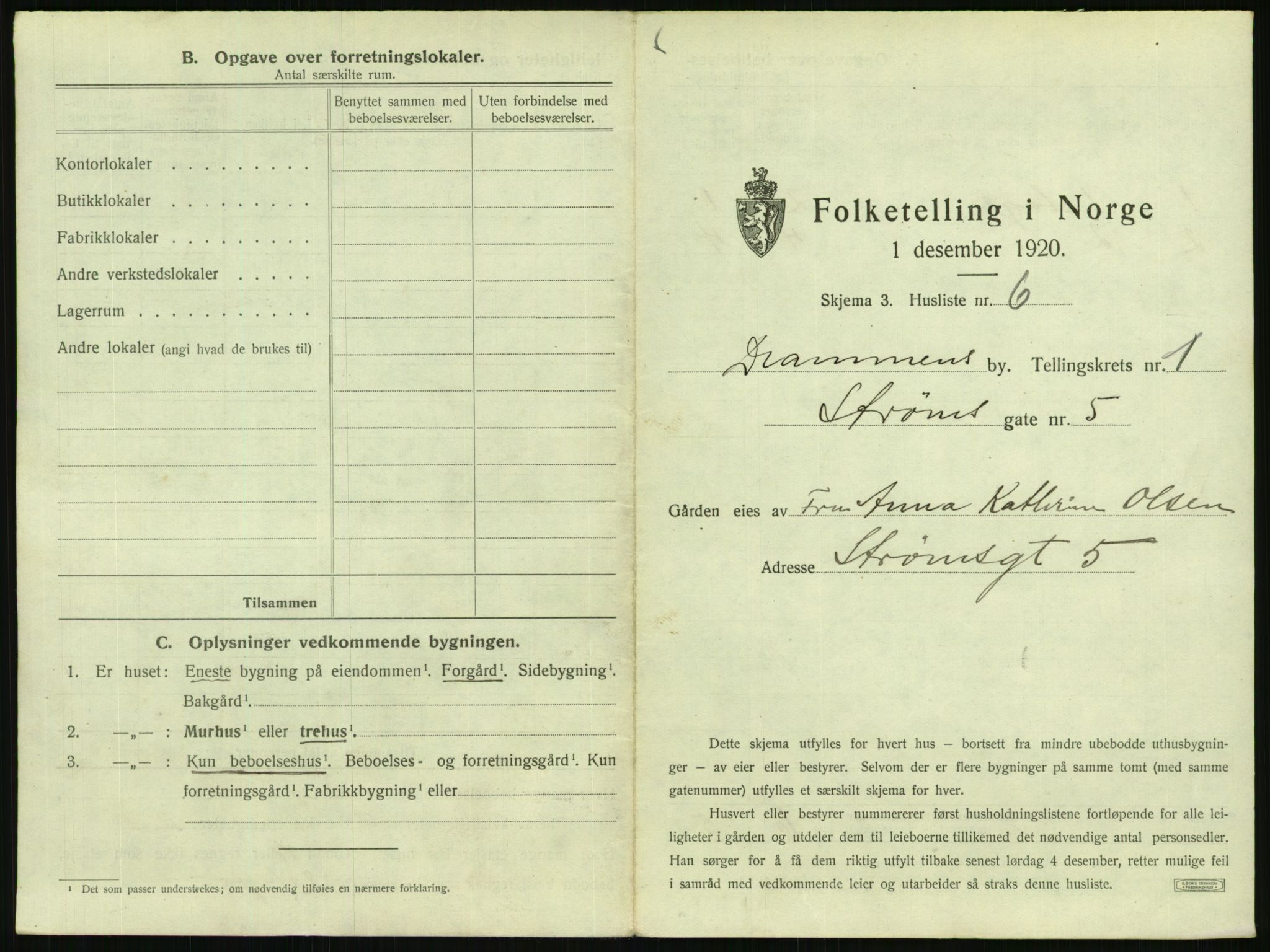 SAKO, 1920 census for Drammen, 1920, p. 114