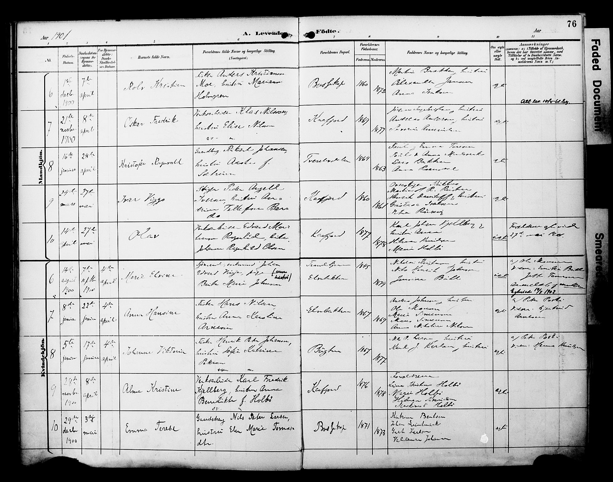 Alta sokneprestkontor, SATØ/S-1338/H/Ha/L0003.kirke: Parish register (official) no. 3, 1892-1904, p. 76