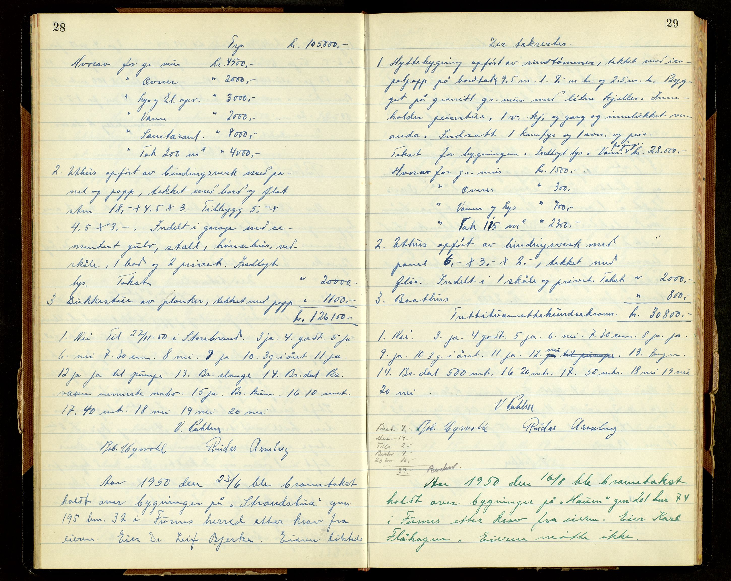 Norges Brannkasse, Furnes, AV/SAH-NBRANF-004/F/L0005: Branntakstprotokoll, 1950-1958, p. 28-29