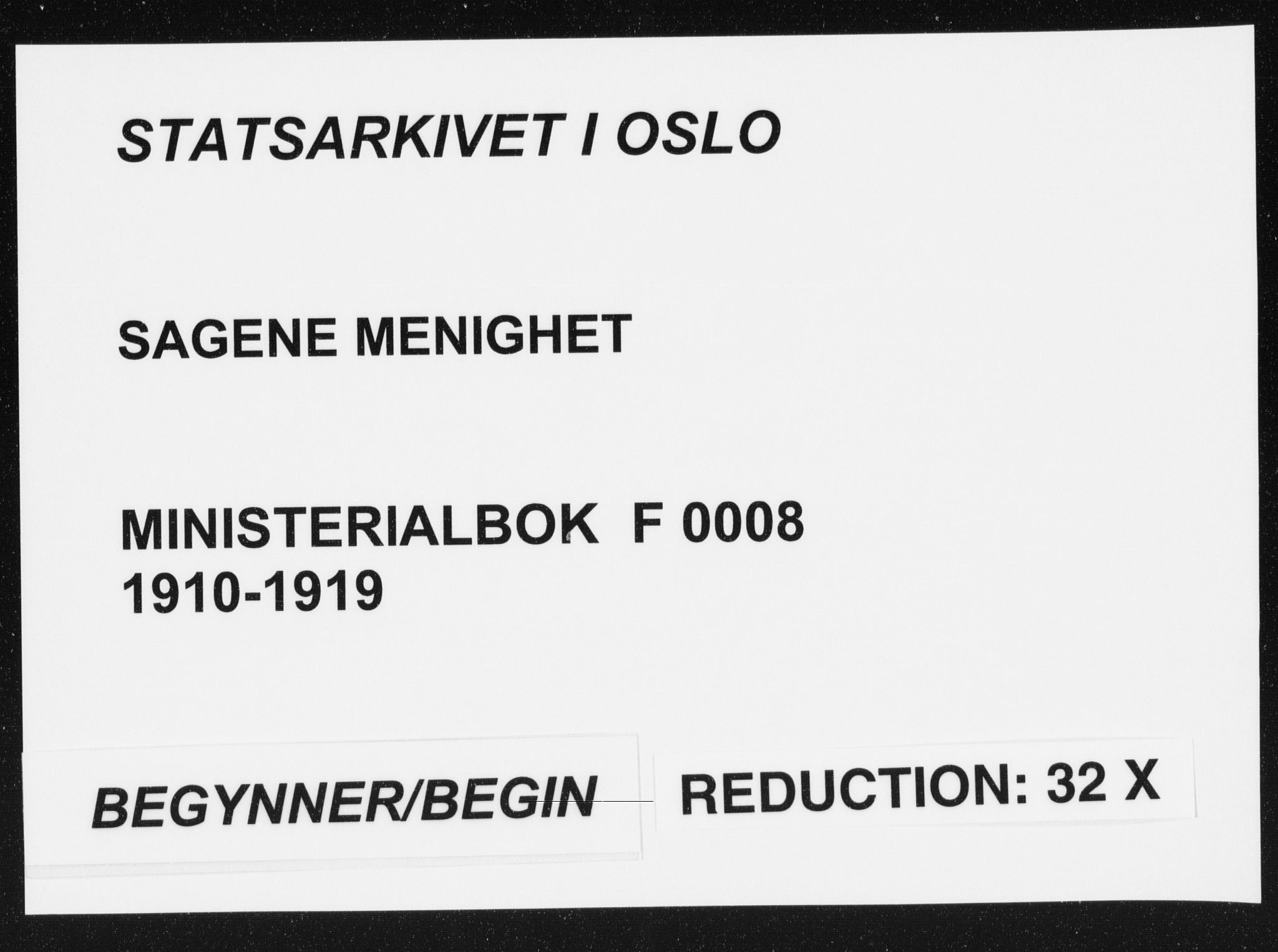 Sagene prestekontor Kirkebøker, SAO/A-10796/F/L0008: Parish register (official) no. 8, 1910-1919