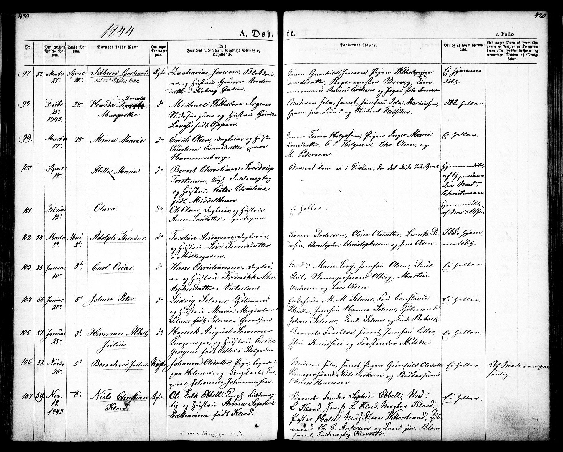 Oslo domkirke Kirkebøker, SAO/A-10752/F/Fa/L0012: Parish register (official) no. 12, 1837-1845, p. 479-480