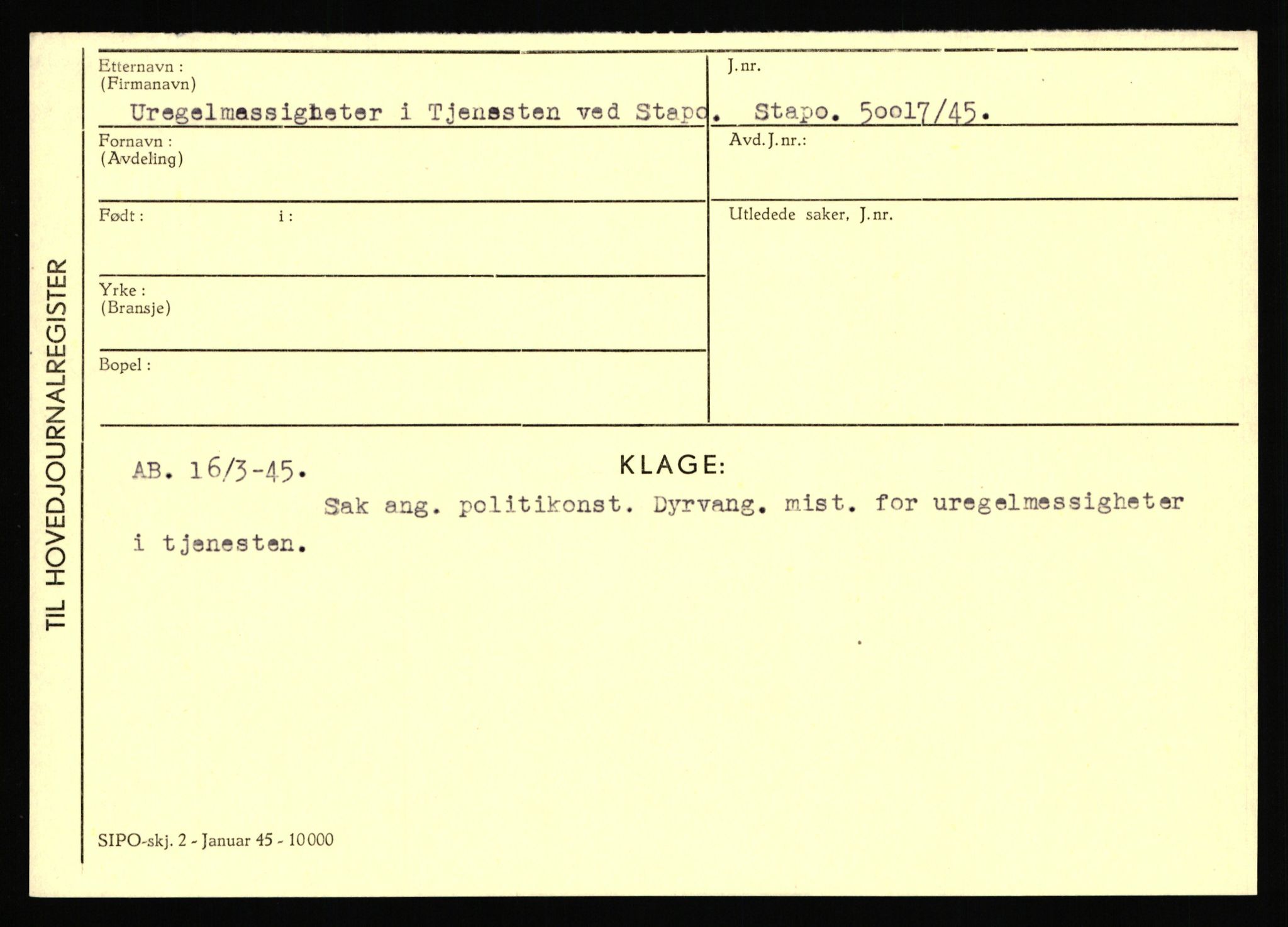 Statspolitiet - Hovedkontoret / Osloavdelingen, AV/RA-S-1329/C/Ca/L0016: Uberg - Øystese, 1943-1945, p. 306