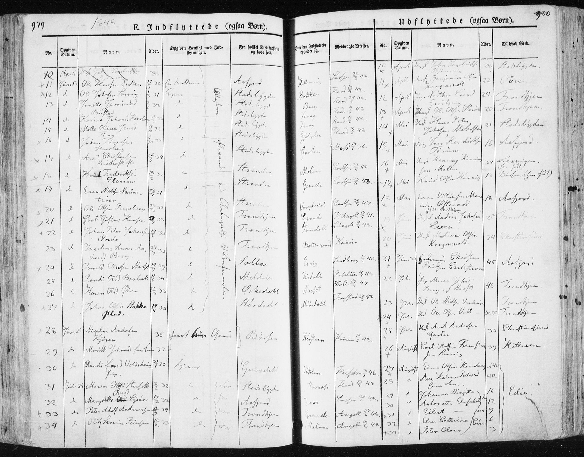 Ministerialprotokoller, klokkerbøker og fødselsregistre - Sør-Trøndelag, SAT/A-1456/659/L0736: Parish register (official) no. 659A06, 1842-1856, p. 979-980