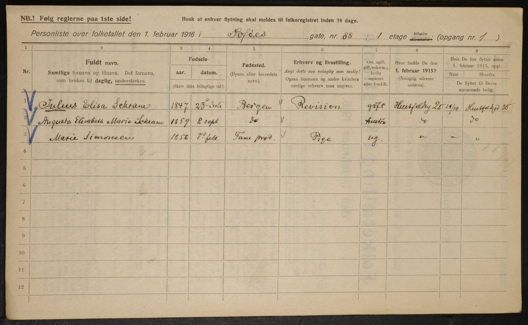 OBA, Municipal Census 1916 for Kristiania, 1916, p. 101821