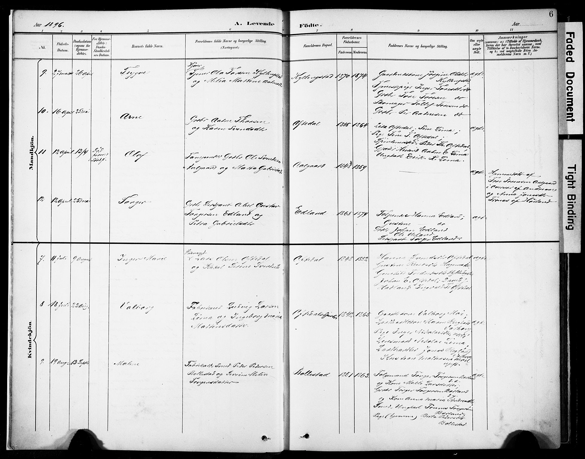 Lye sokneprestkontor, AV/SAST-A-101794/001/30BA/L0012: Parish register (official) no. A 11, 1896-1909, p. 6