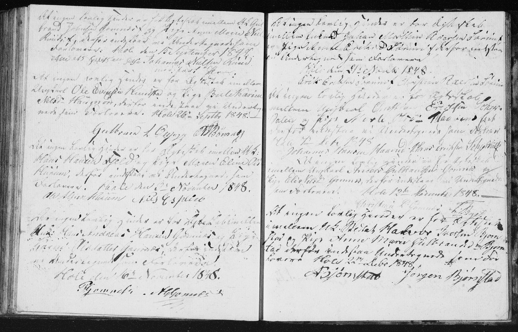 Hole kirkebøker, AV/SAKO-A-228/H/Ha/L0001: Banns register no. 1, 1822-1855