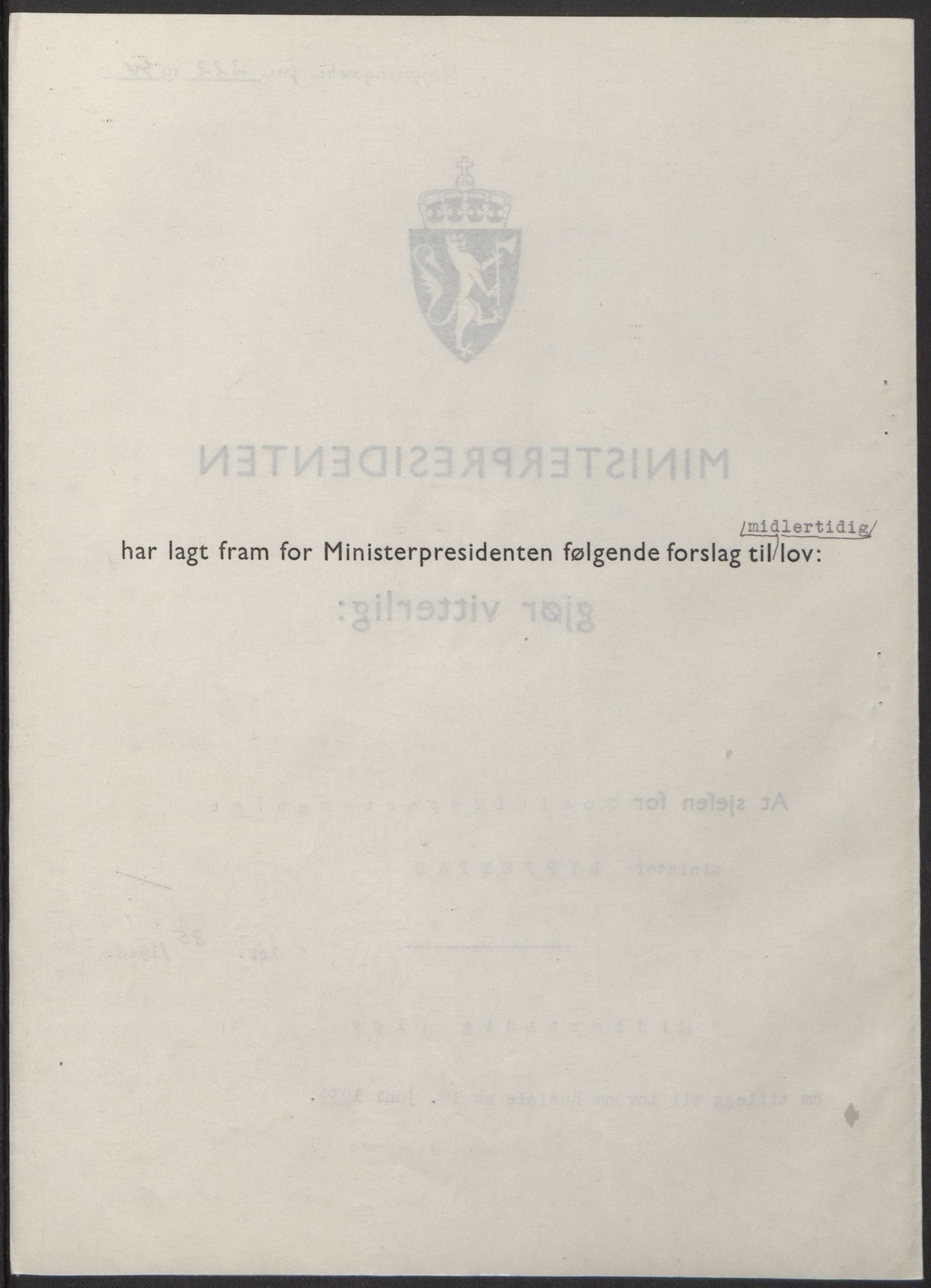 NS-administrasjonen 1940-1945 (Statsrådsekretariatet, de kommisariske statsråder mm), AV/RA-S-4279/D/Db/L0100: Lover, 1944, p. 400