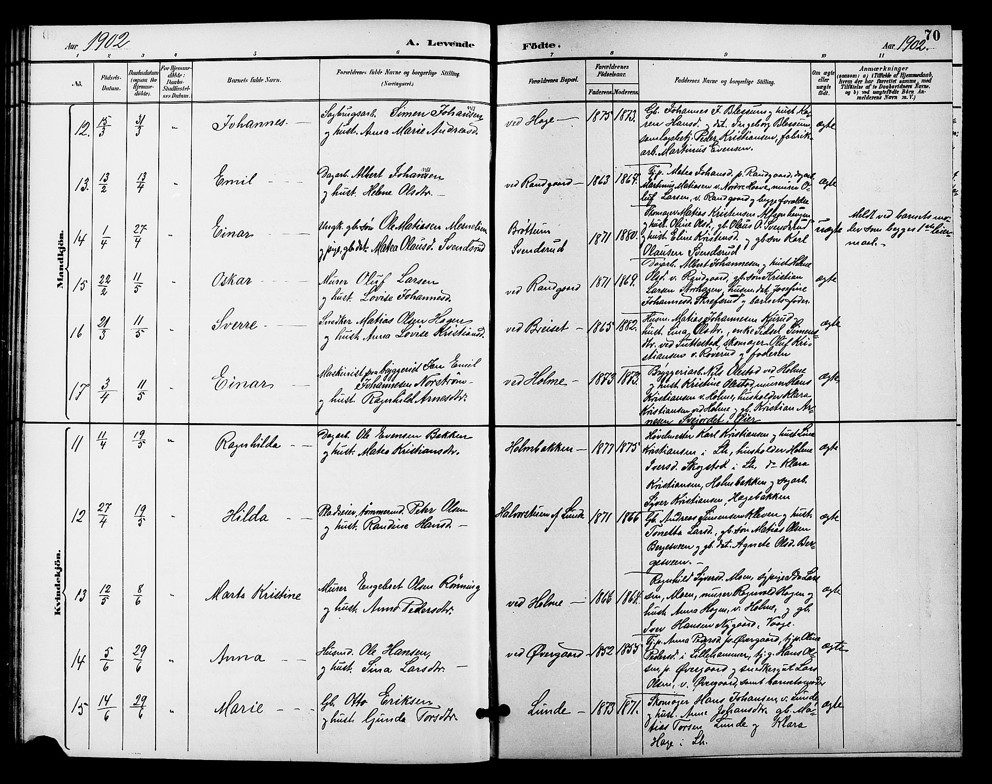 Fåberg prestekontor, AV/SAH-PREST-086/H/Ha/Hab/L0009: Parish register (copy) no. 9, 1891-1902, p. 70