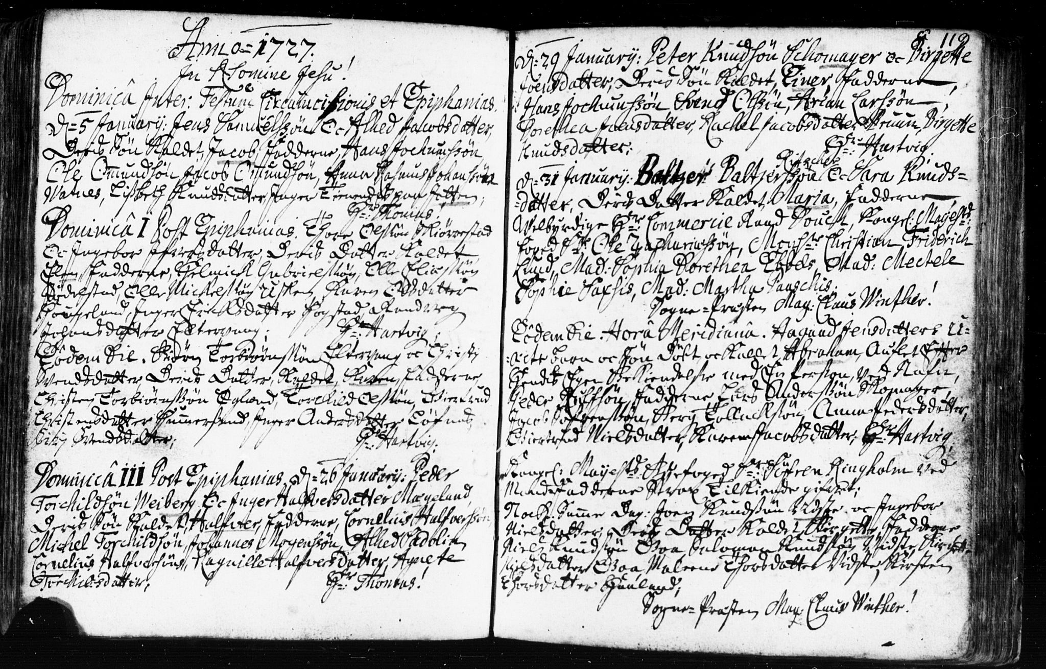 Domkirken sokneprestkontor, SAST/A-101812/001/30/30BB/L0002: Parish register (copy) no. B 2, 1714-1733, p. 119
