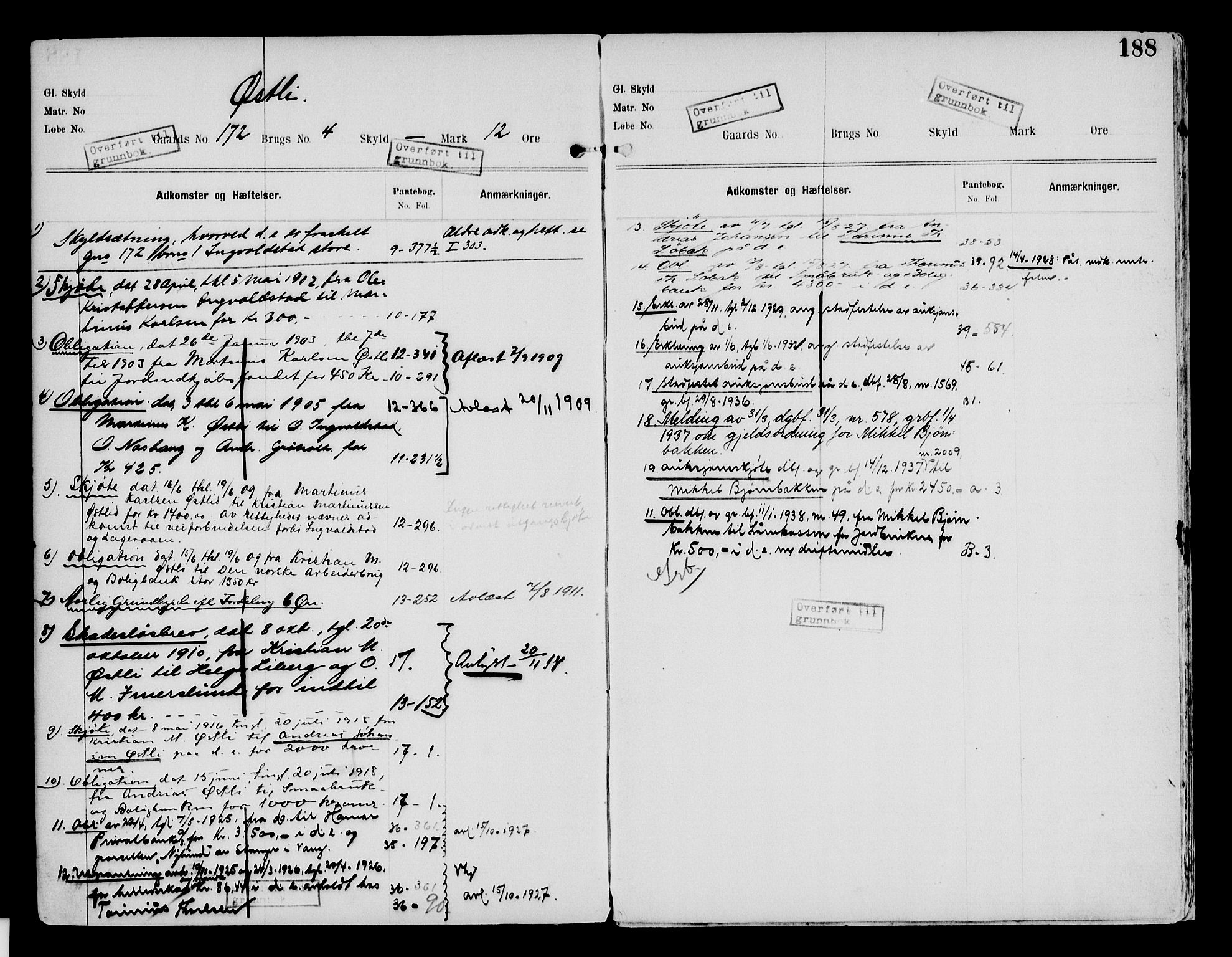 Nord-Hedmark sorenskriveri, SAH/TING-012/H/Ha/Had/Hade/L0002: Mortgage register no. 4.2, 1893-1940, p. 188