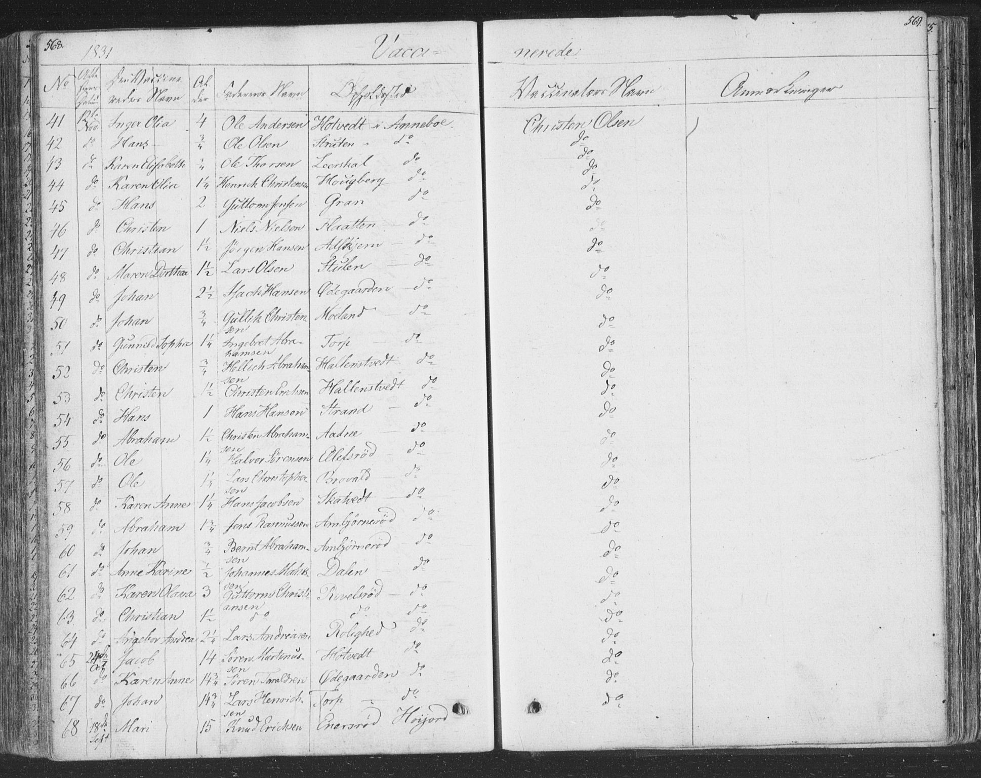 Andebu kirkebøker, SAKO/A-336/F/Fa/L0004: Parish register (official) no. 4, 1829-1856, p. 568-569