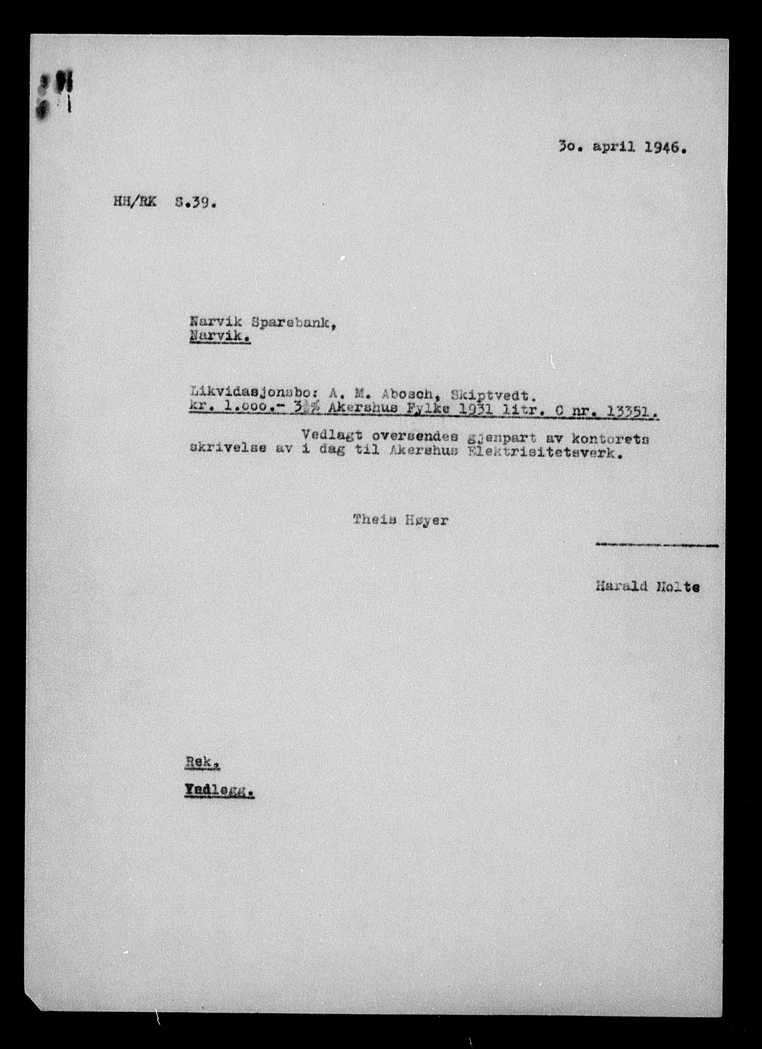 Justisdepartementet, Tilbakeføringskontoret for inndratte formuer, AV/RA-S-1564/H/Hc/Hcd/L0989: --, 1945-1947, p. 137