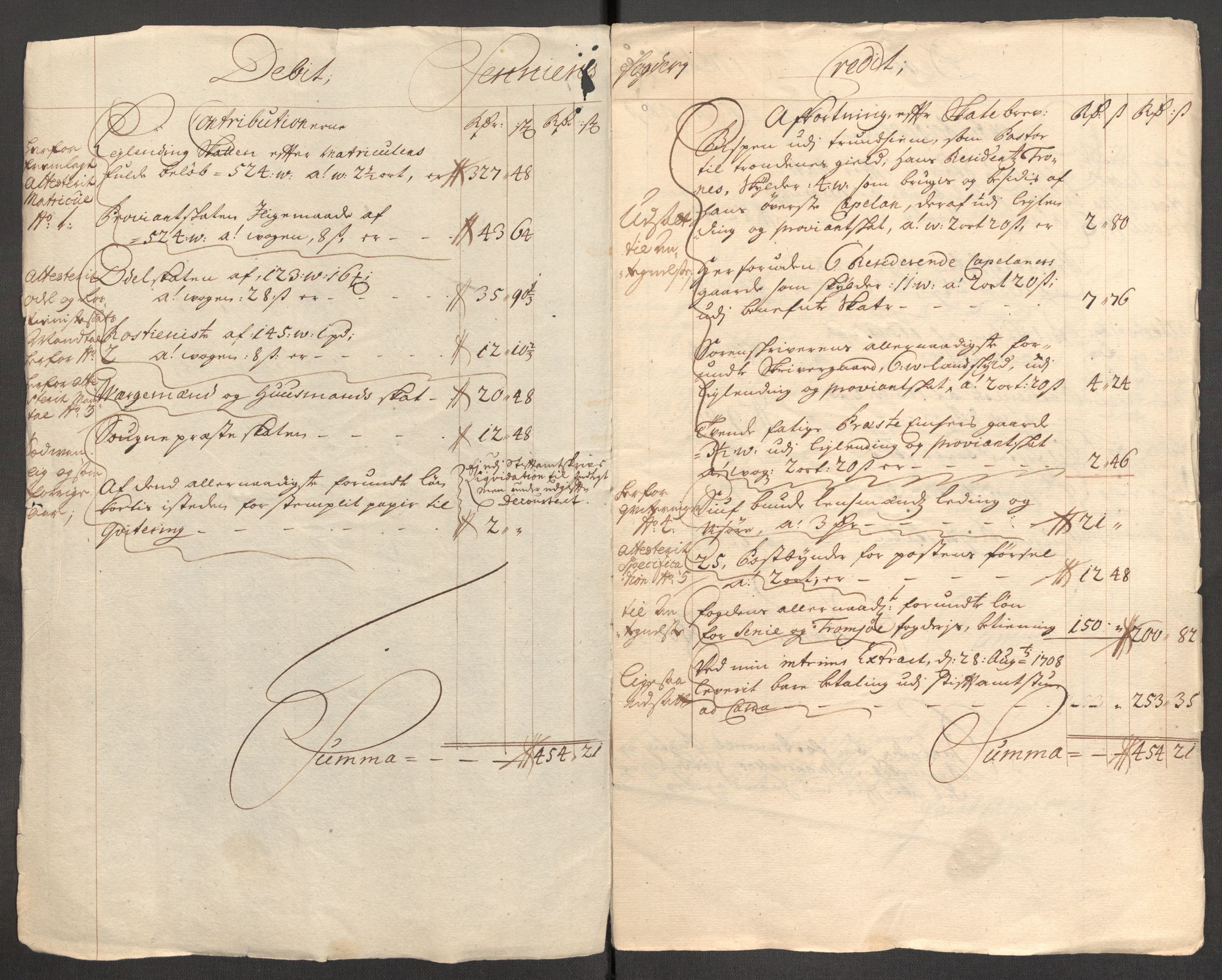 Rentekammeret inntil 1814, Reviderte regnskaper, Fogderegnskap, AV/RA-EA-4092/R68/L4757: Fogderegnskap Senja og Troms, 1708-1710, p. 5