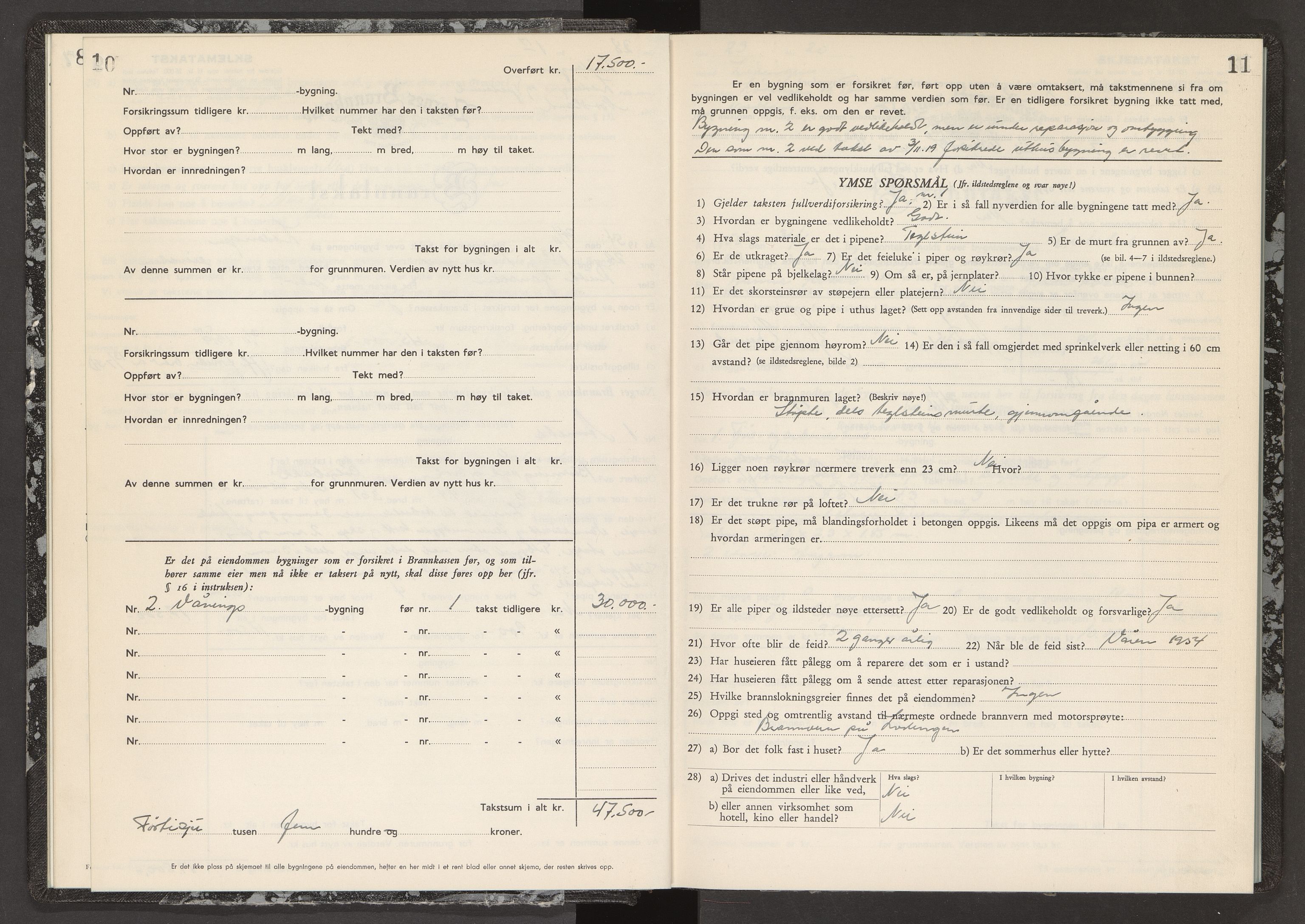 Norges Brannkasse Lødingen og Tjeldsund, AV/SAT-A-5583/Fb/L0014: Branntakstprotokoll, 1954-1955