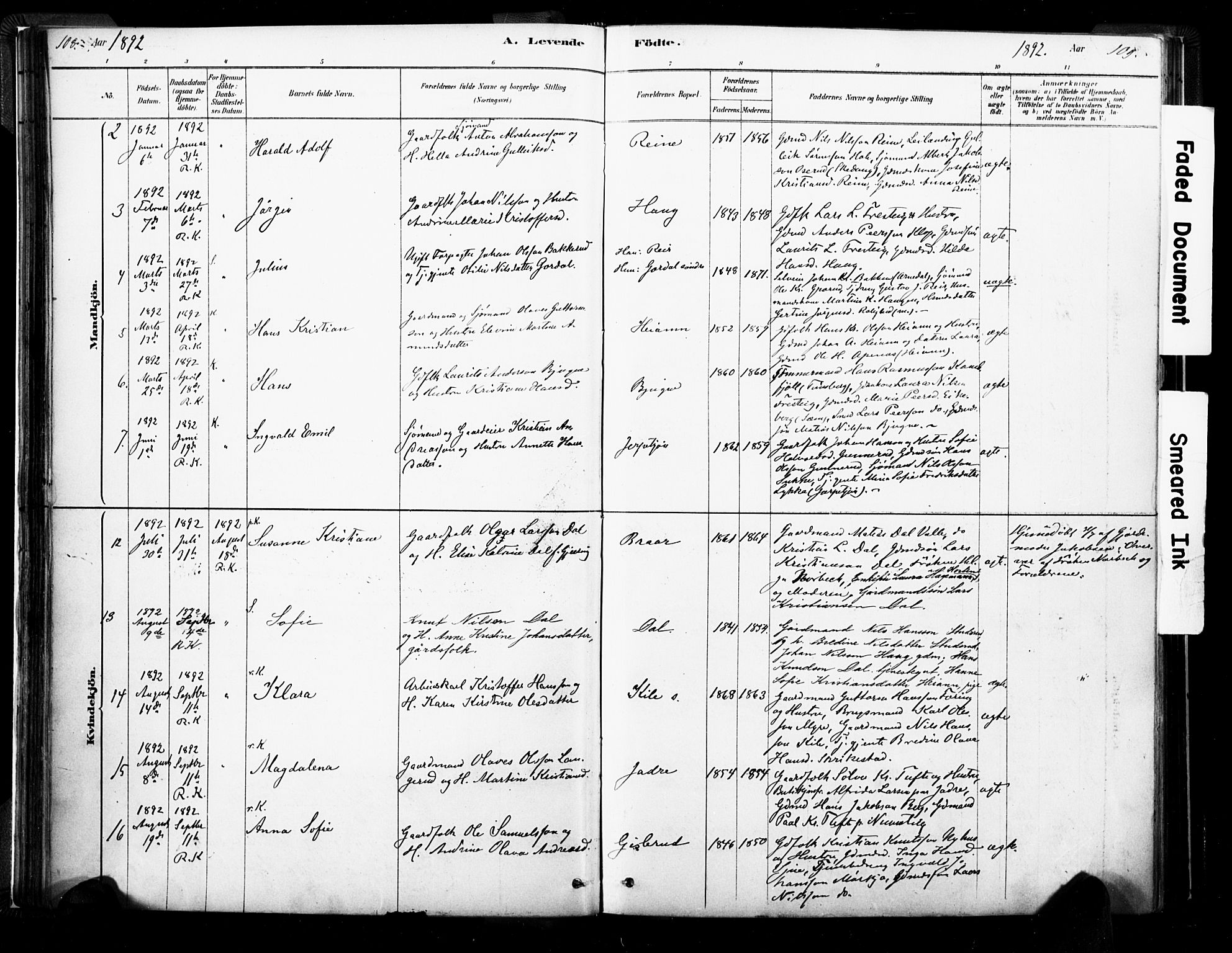 Ramnes kirkebøker, SAKO/A-314/F/Fa/L0007: Parish register (official) no. I 7, 1878-1895, p. 108-109