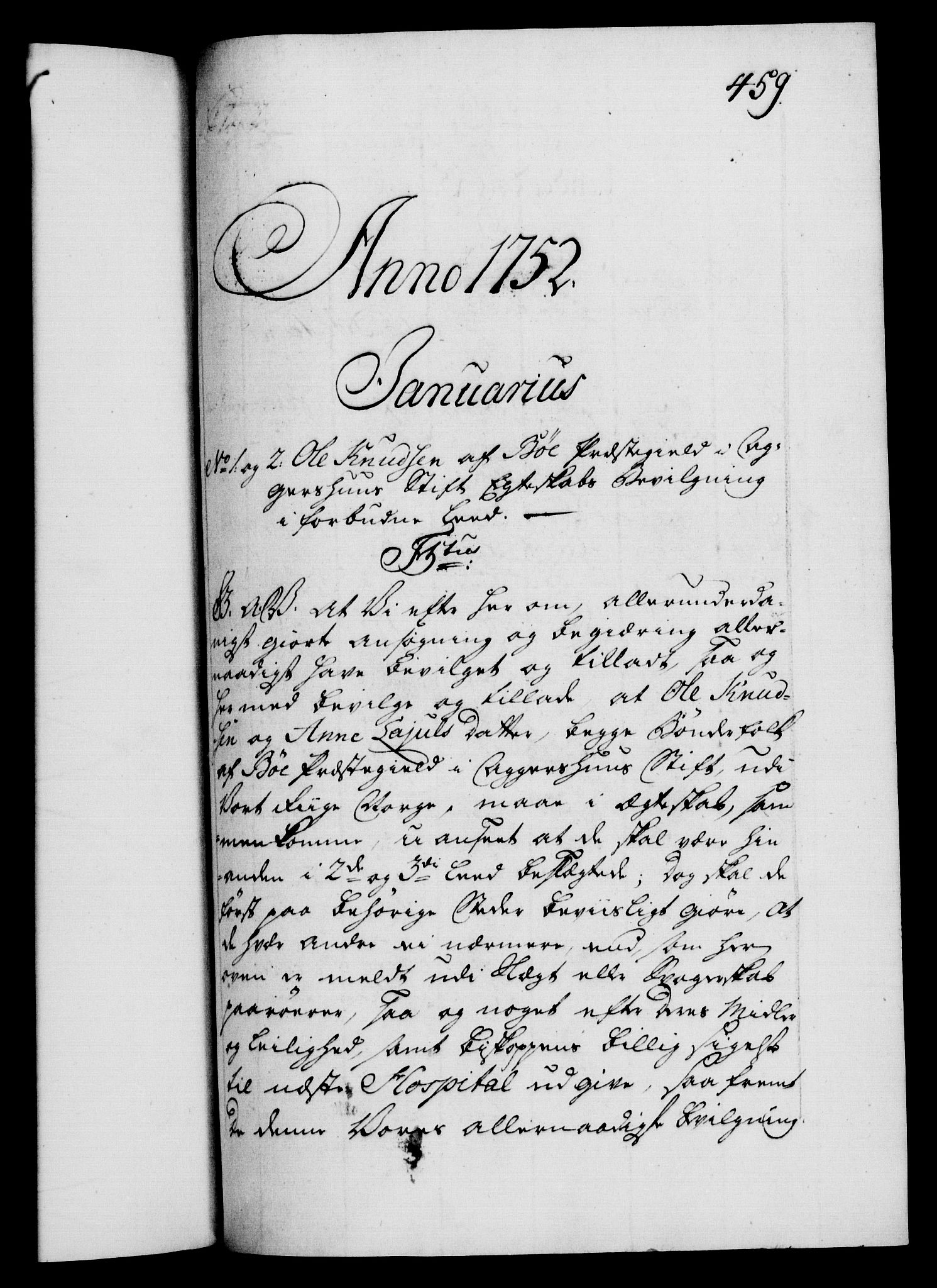 Danske Kanselli 1572-1799, AV/RA-EA-3023/F/Fc/Fca/Fcaa/L0037: Norske registre, 1751-1752, p. 459a