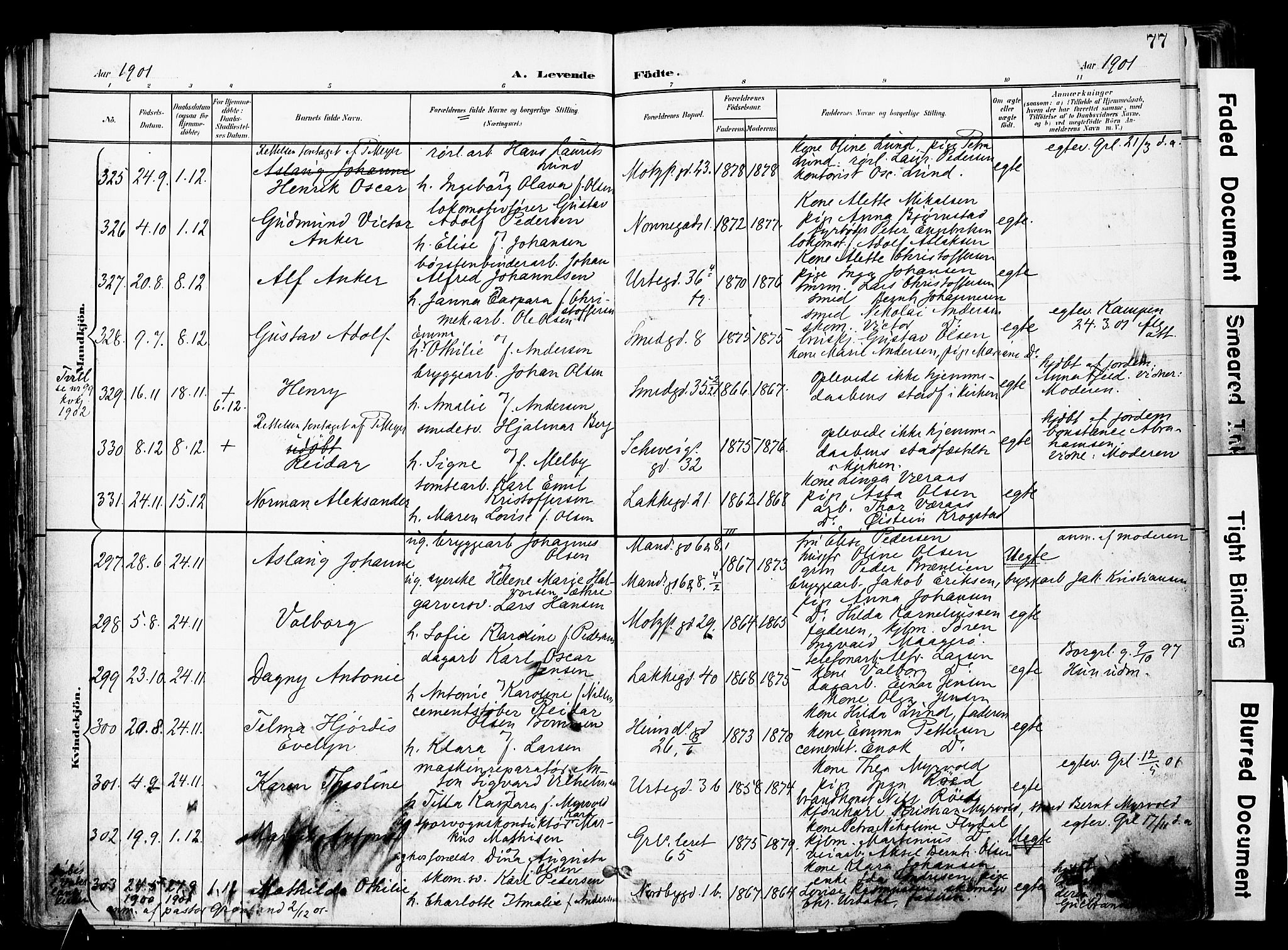 Grønland prestekontor Kirkebøker, AV/SAO-A-10848/F/Fa/L0014: Parish register (official) no. 14, 1900-1911, p. 77