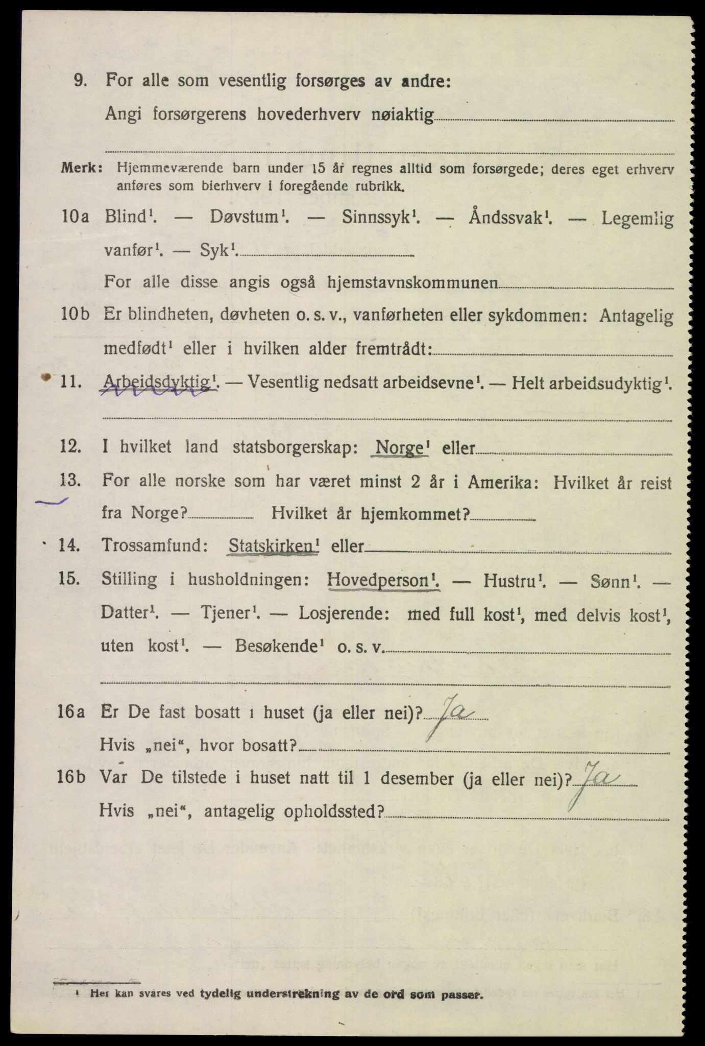 SAK, 1920 census for Lista, 1920, p. 11510