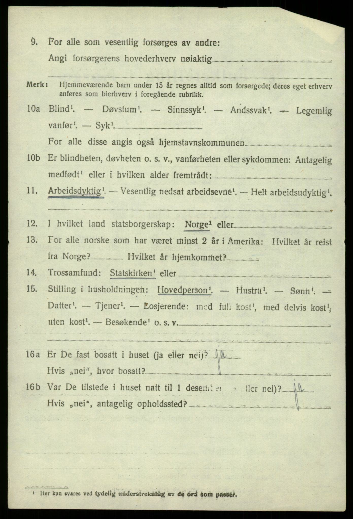 SAB, 1920 census for Odda, 1920, p. 2144