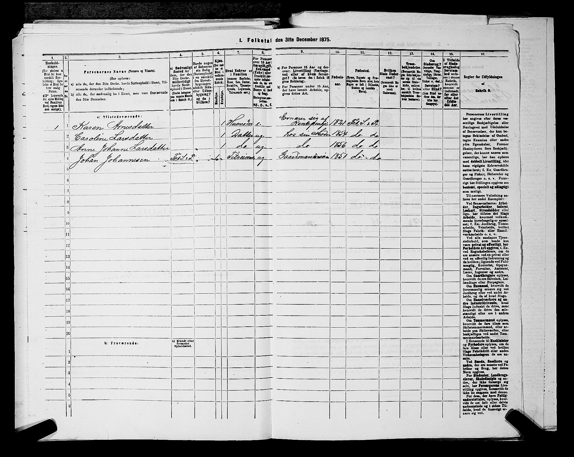 RA, 1875 census for 0227P Fet, 1875, p. 438