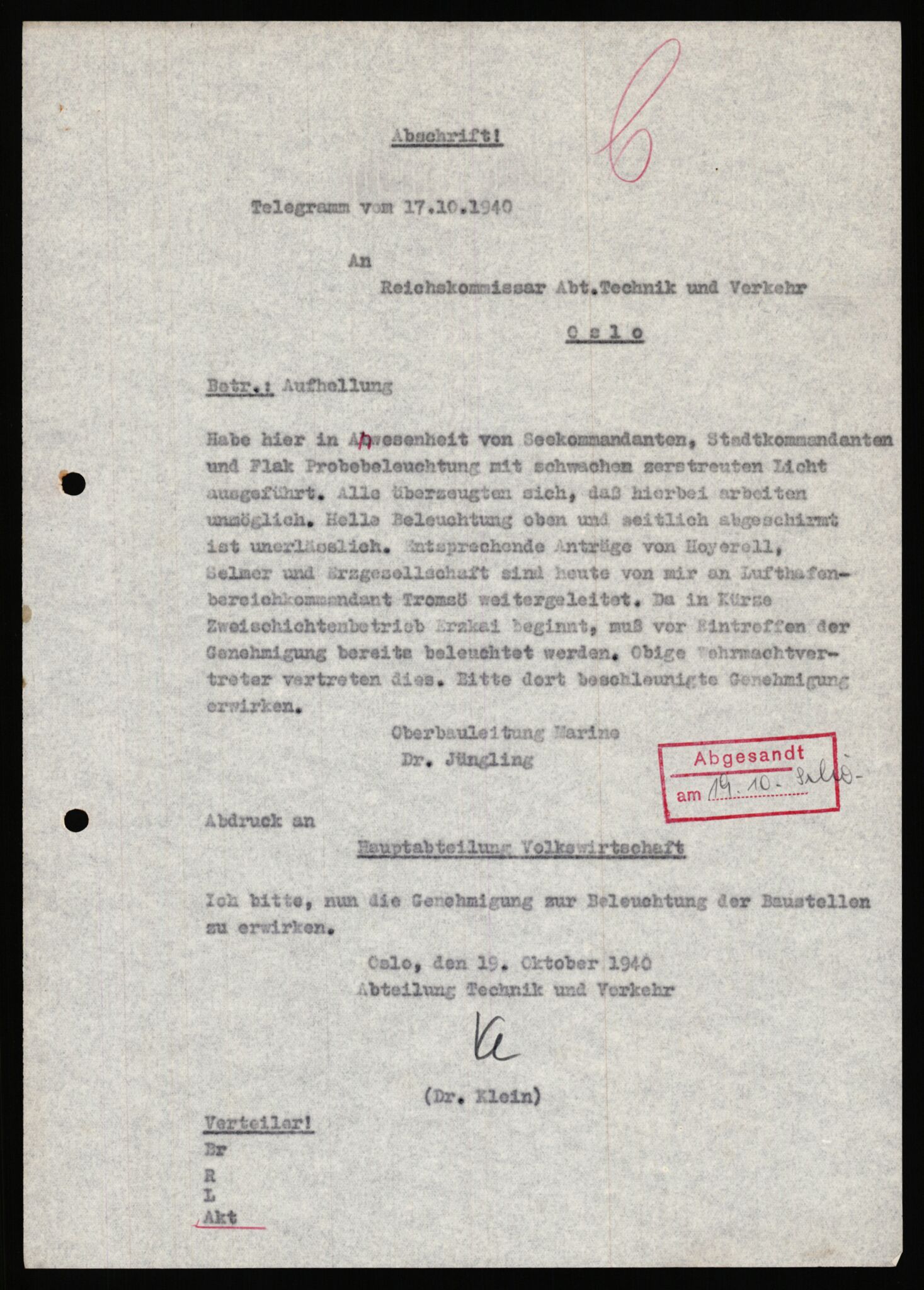 Tyske arkiver, Organisation Todt (OT), Einsatzgruppe Wiking, AV/RA-RAFA-2188/2/B/Bb/L0006: Korrespondanse med Kriegsmarine, 1940-1941, p. 462