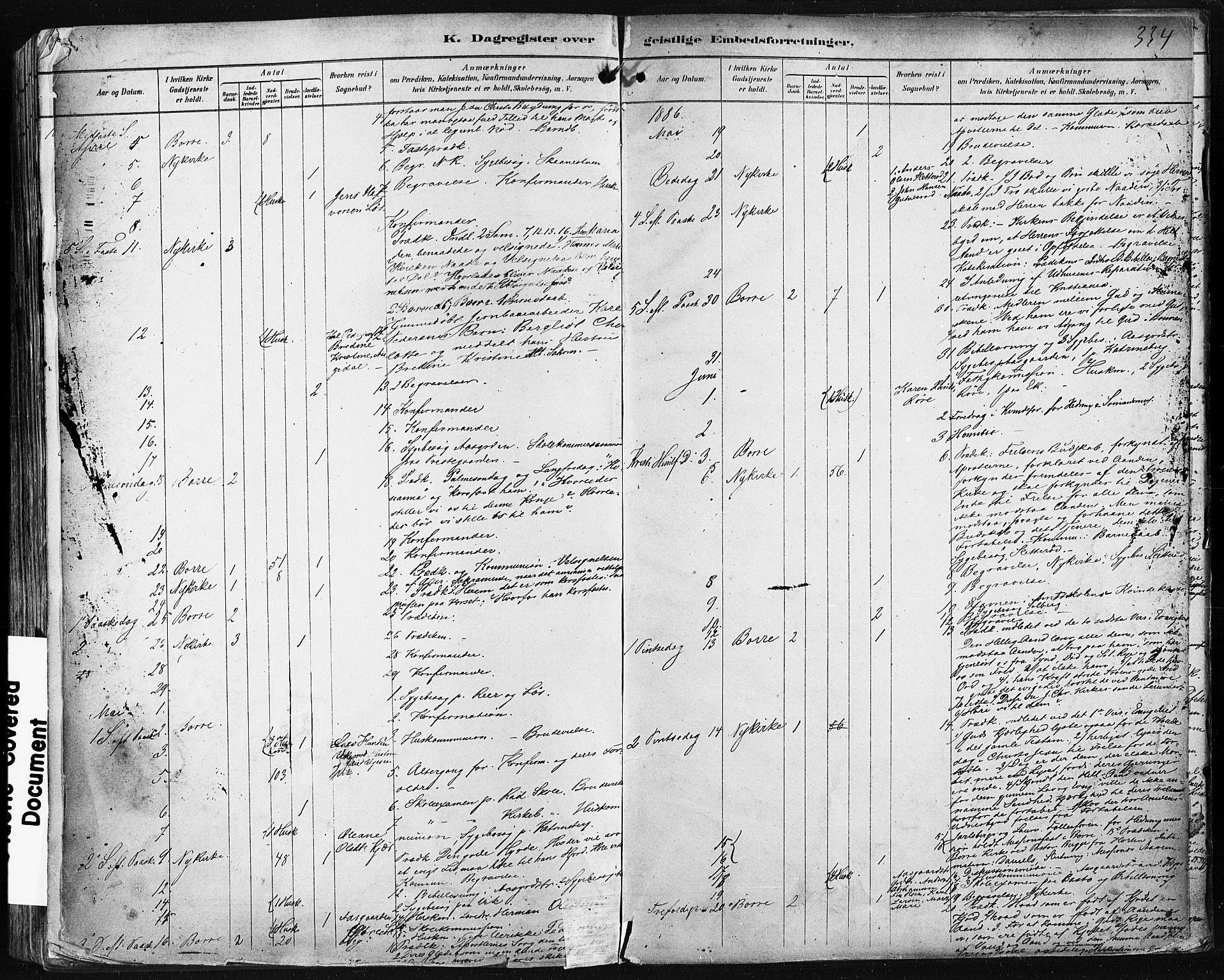 Borre kirkebøker, AV/SAKO-A-338/F/Fa/L0009: Parish register (official) no. I 9, 1878-1896, p. 334