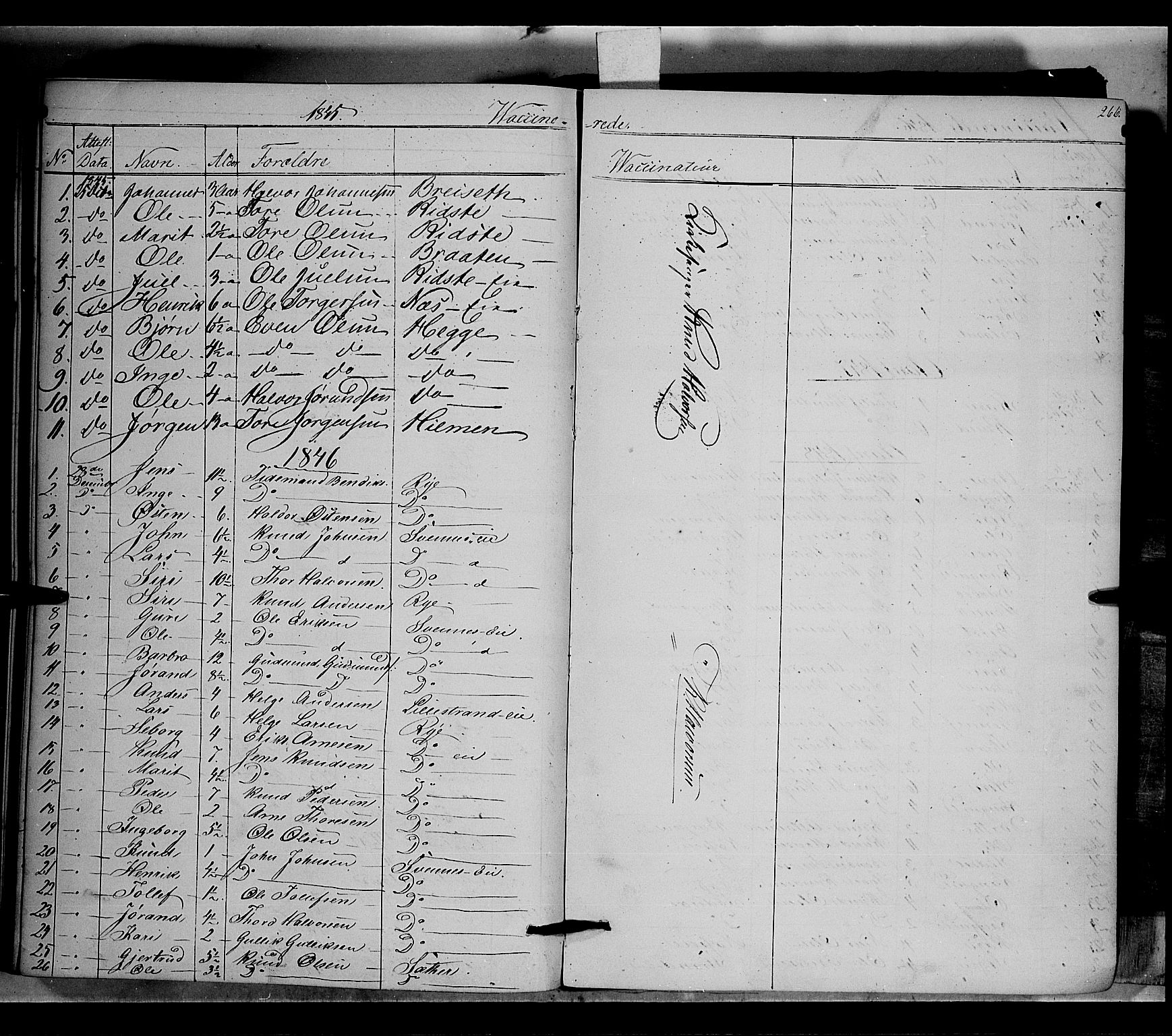Nord-Aurdal prestekontor, SAH/PREST-132/H/Ha/Haa/L0005: Parish register (official) no. 5, 1842-1863, p. 266