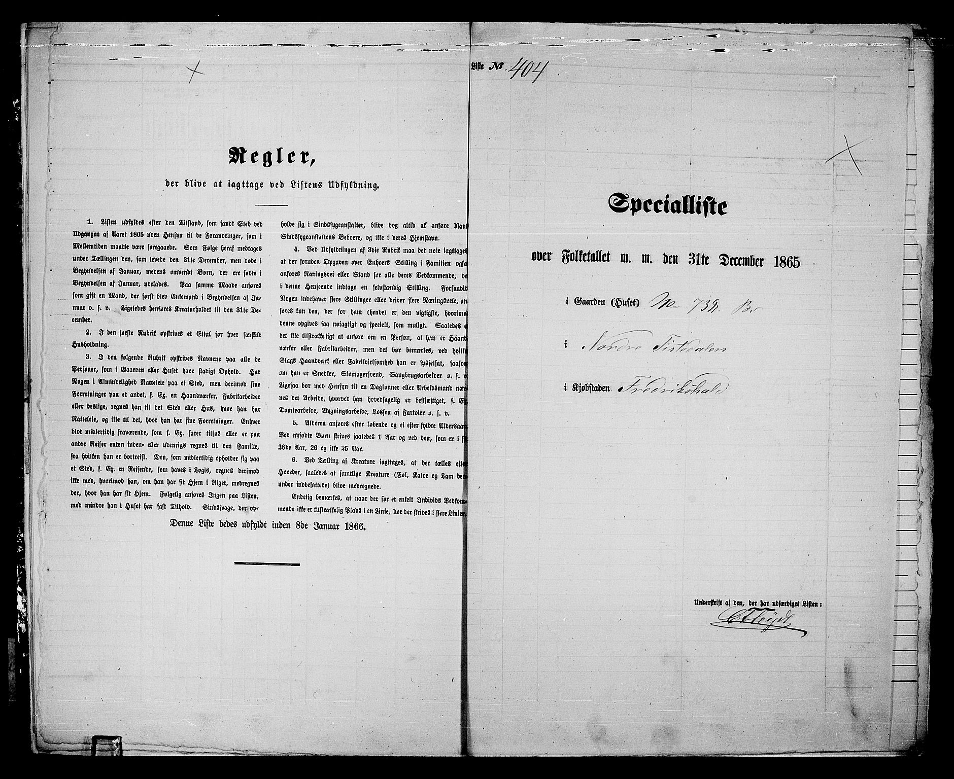 RA, 1865 census for Fredrikshald, 1865, p. 811