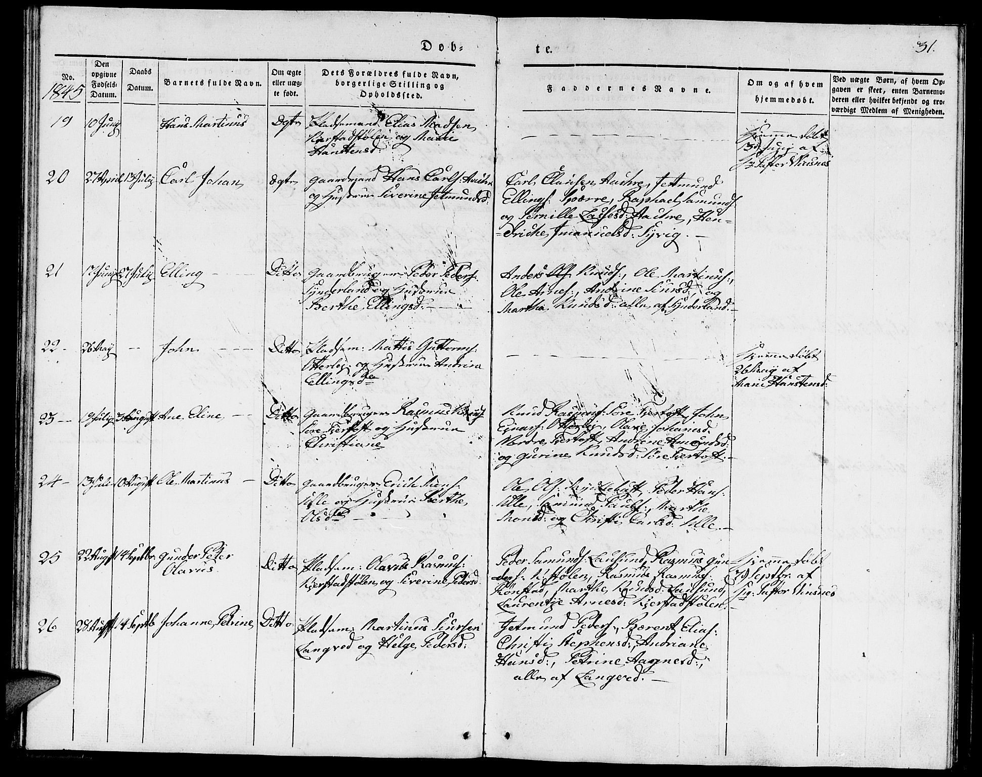 Ministerialprotokoller, klokkerbøker og fødselsregistre - Møre og Romsdal, SAT/A-1454/536/L0507: Parish register (copy) no. 536C02, 1839-1859, p. 31