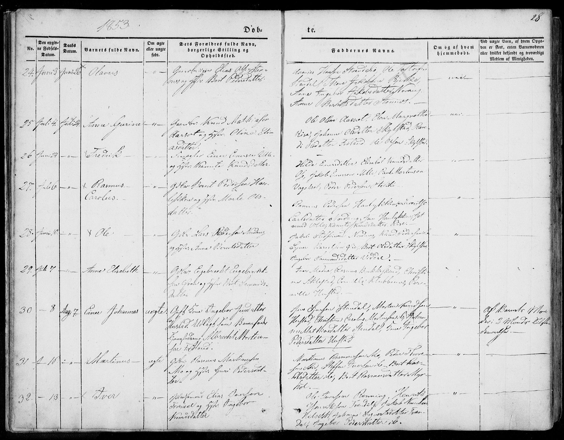 Ministerialprotokoller, klokkerbøker og fødselsregistre - Møre og Romsdal, AV/SAT-A-1454/515/L0209: Parish register (official) no. 515A05, 1847-1868, p. 28