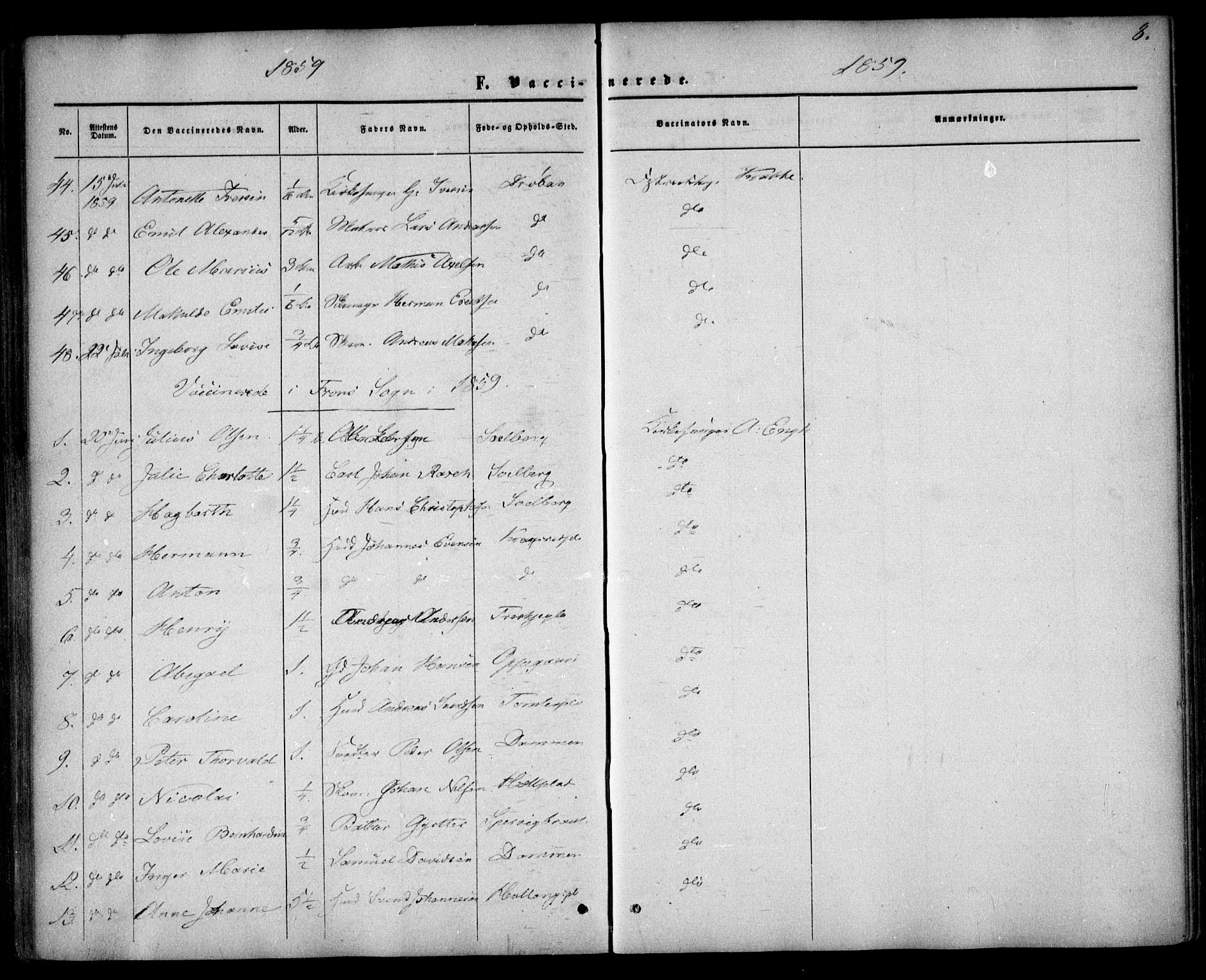 Drøbak prestekontor Kirkebøker, AV/SAO-A-10142a/F/Fa/L0002: Parish register (official) no. I 2, 1858-1870, p. 8