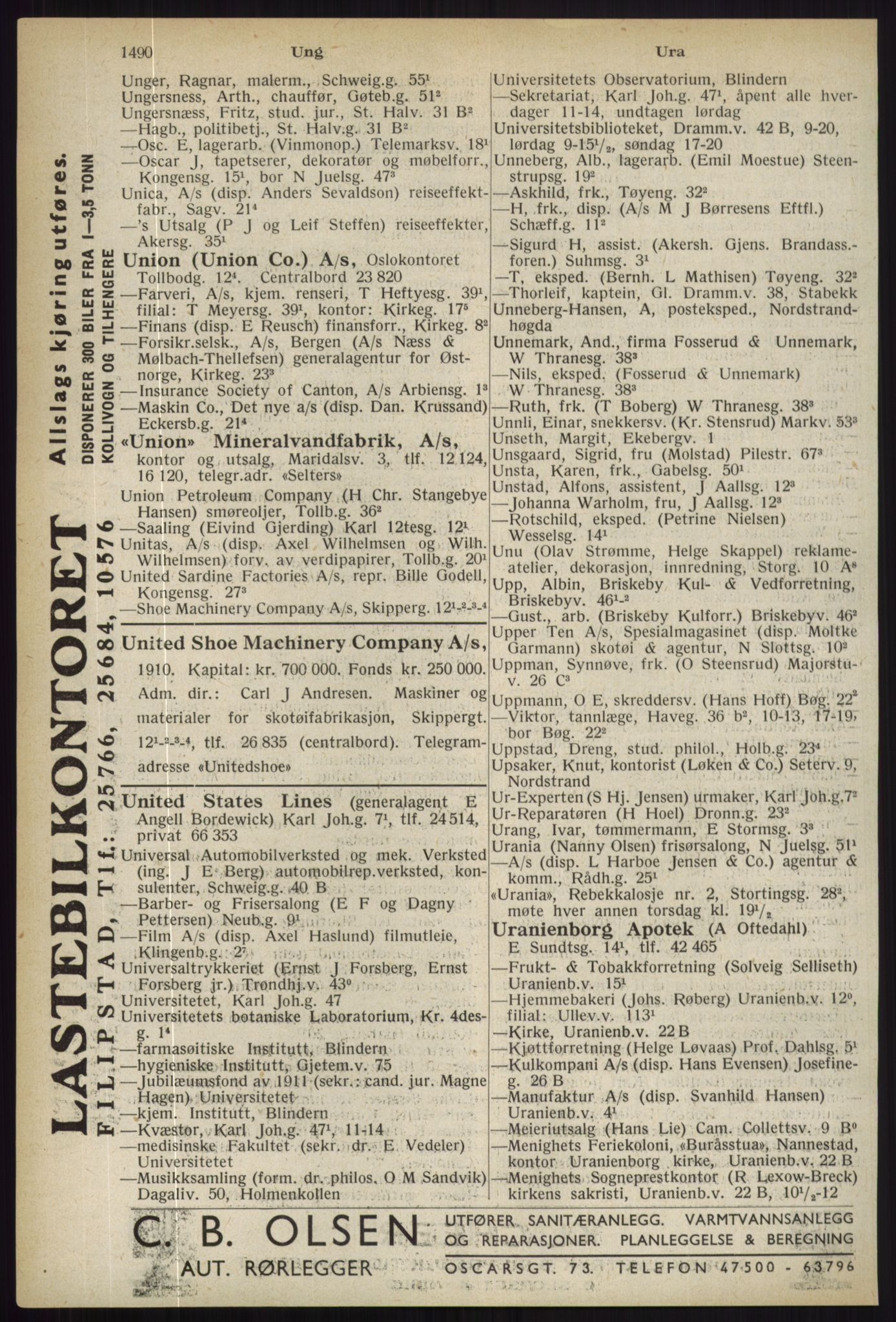 Kristiania/Oslo adressebok, PUBL/-, 1936, p. 1490