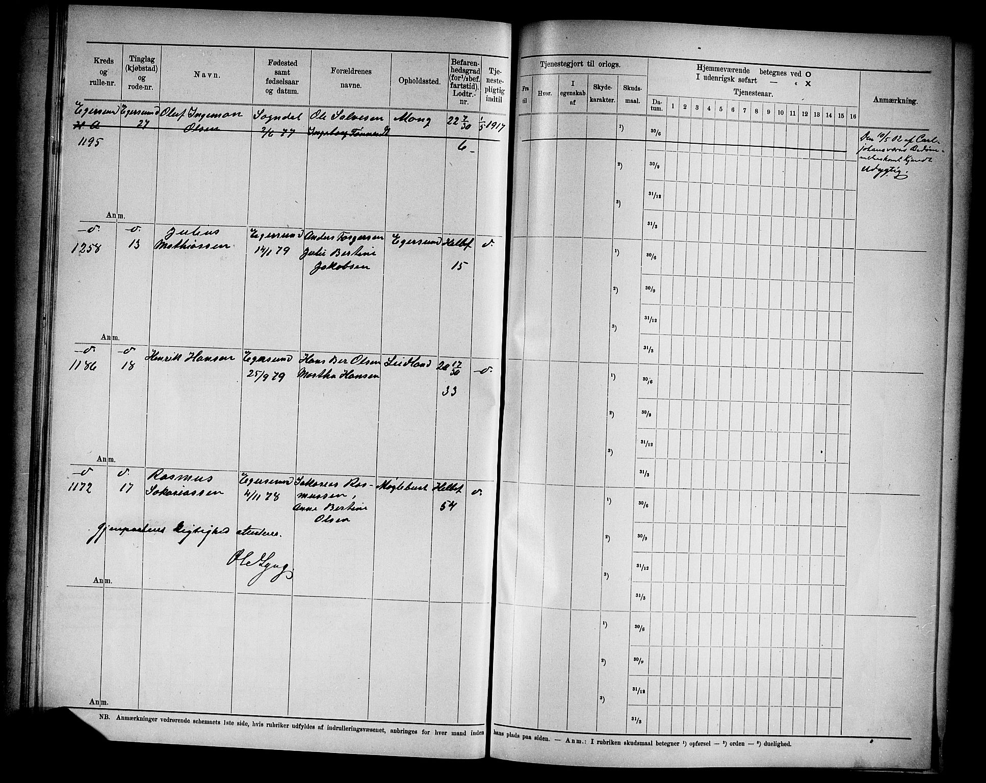 Kristiansand mønstringskrets, AV/SAK-2031-0015/F/Fd/L0003: Rulle sjøvernepliktige, C-3, 1901, p. 44