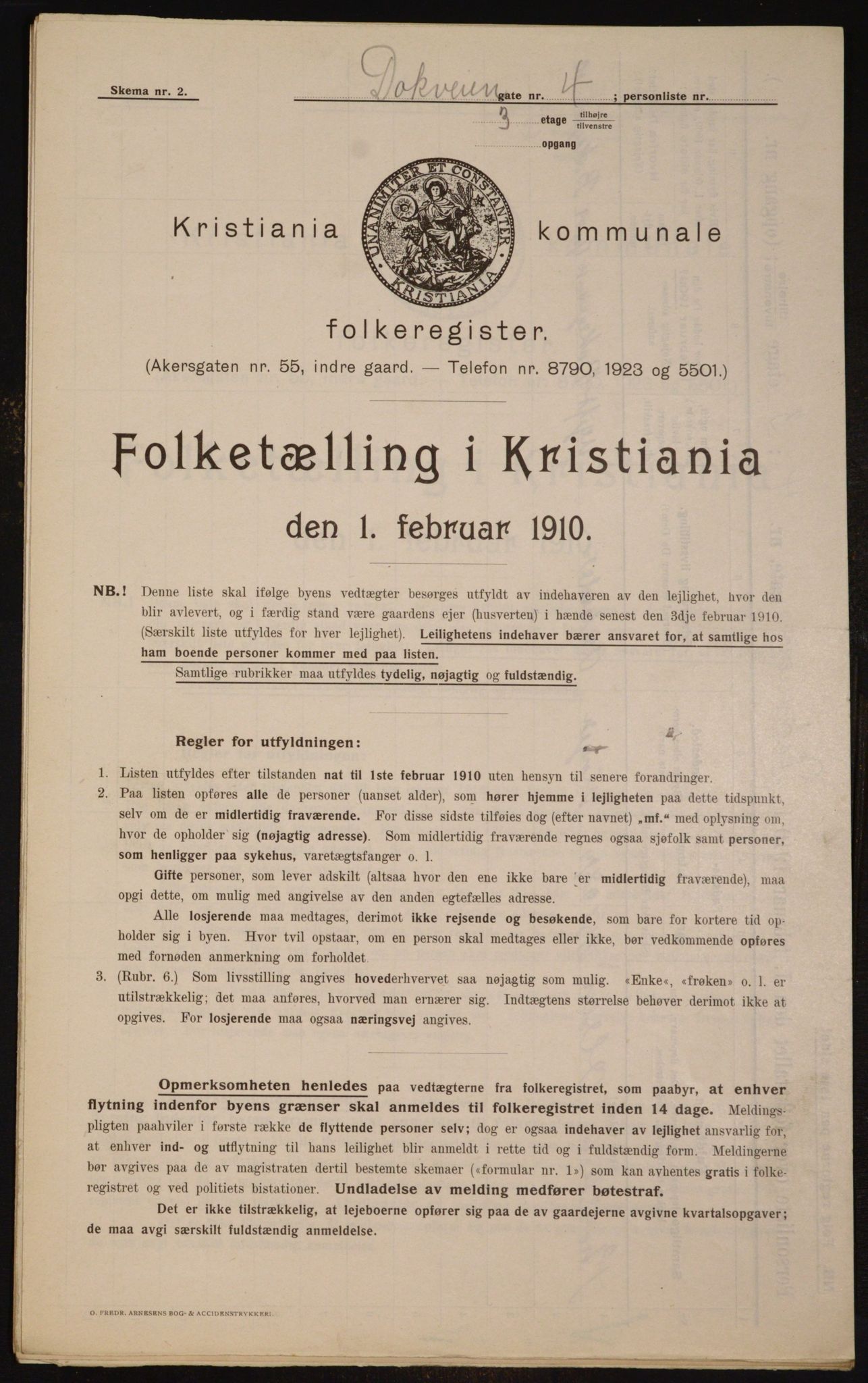 OBA, Municipal Census 1910 for Kristiania, 1910, p. 15168