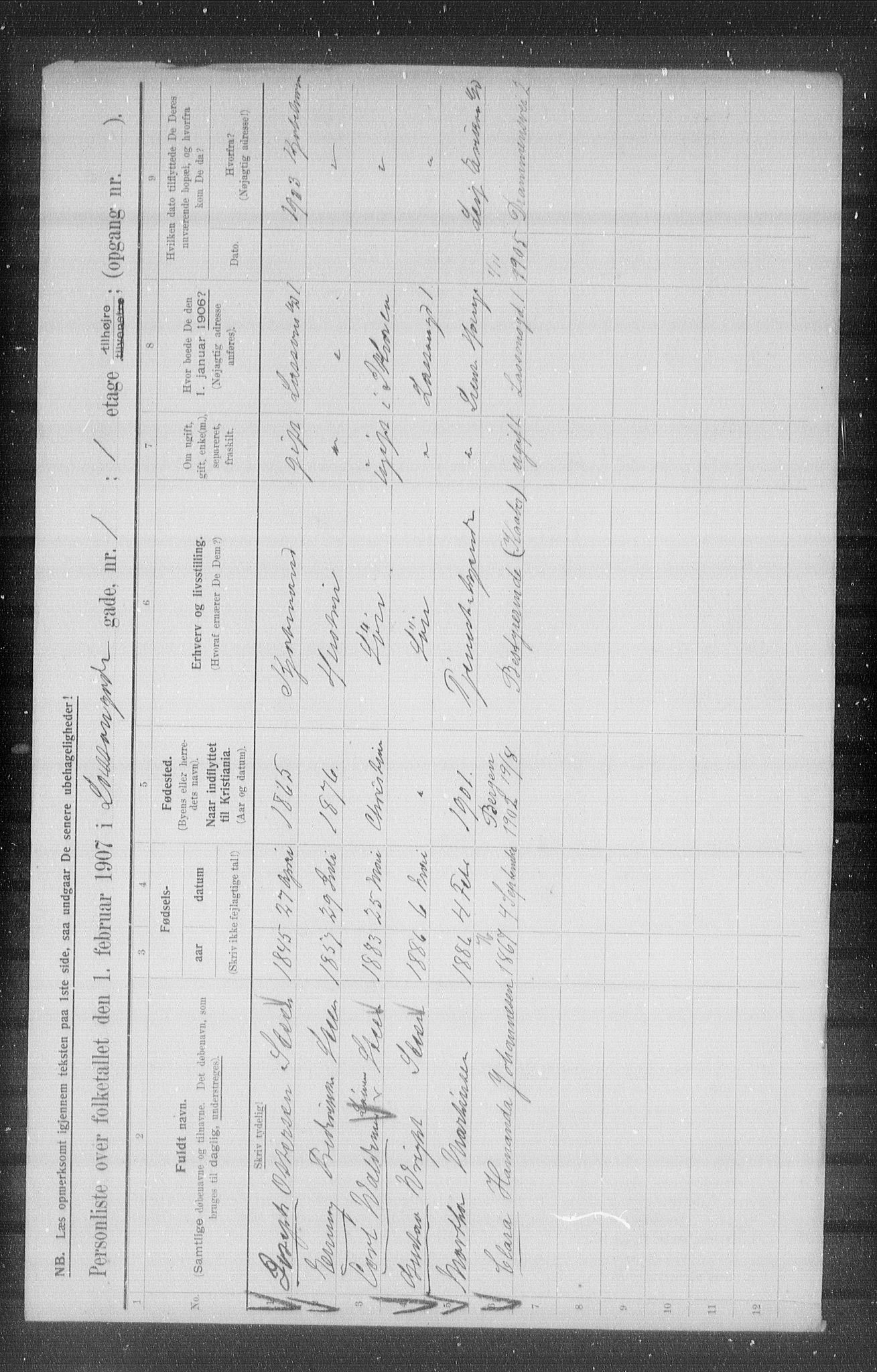 OBA, Municipal Census 1907 for Kristiania, 1907, p. 29210