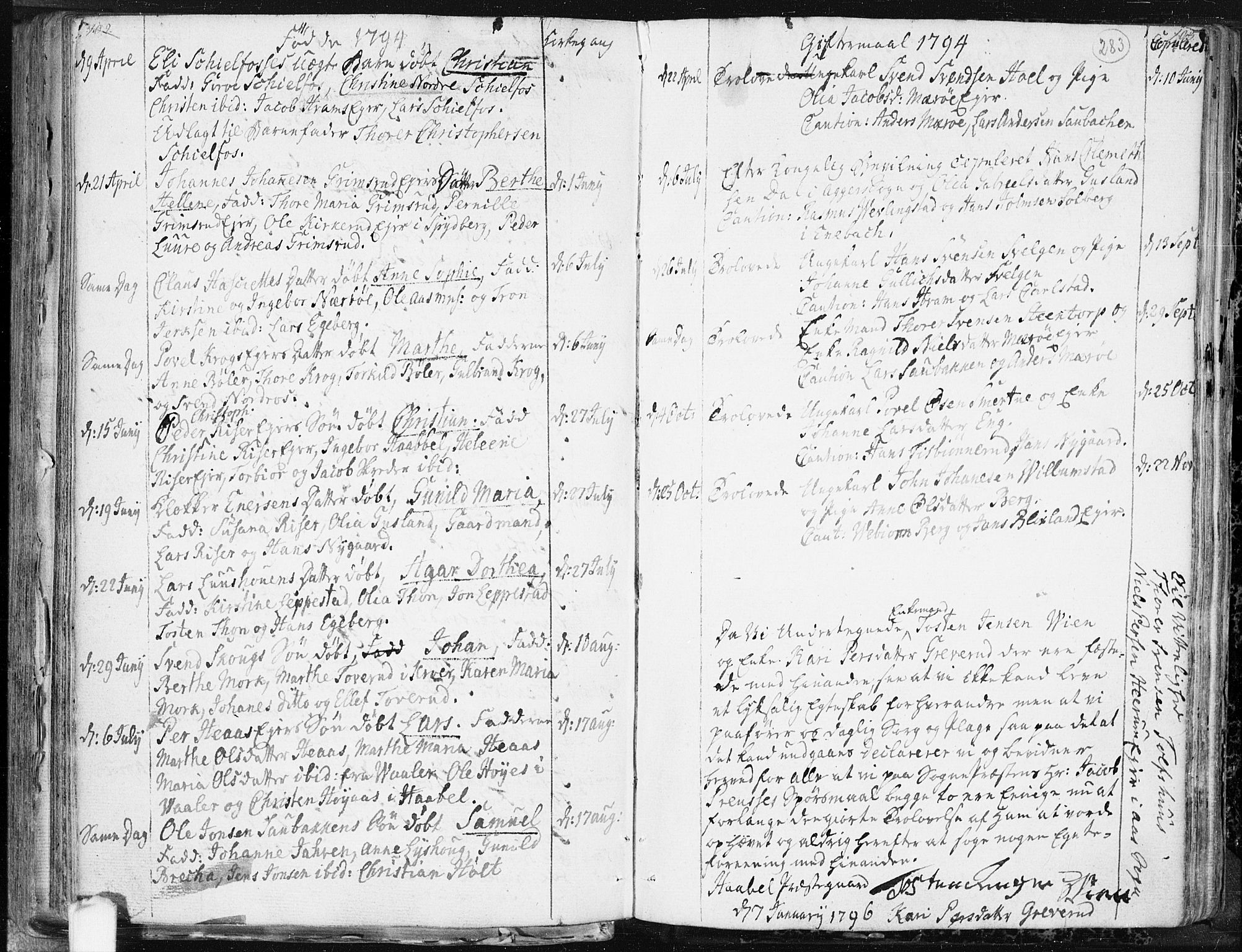 Hobøl prestekontor Kirkebøker, SAO/A-2002/F/Fa/L0001: Parish register (official) no. I 1, 1733-1814, p. 283