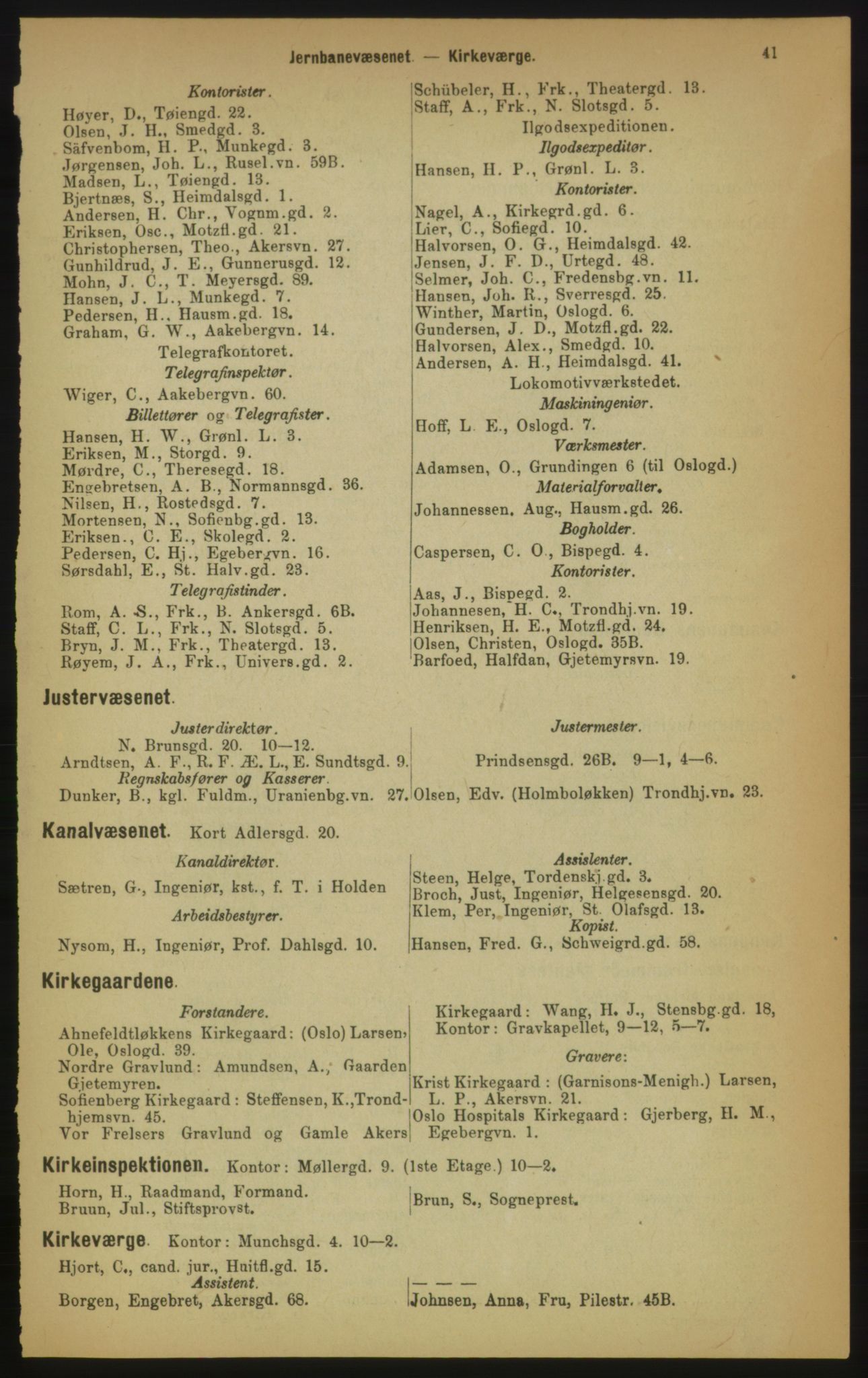 Kristiania/Oslo adressebok, PUBL/-, 1891, p. 41