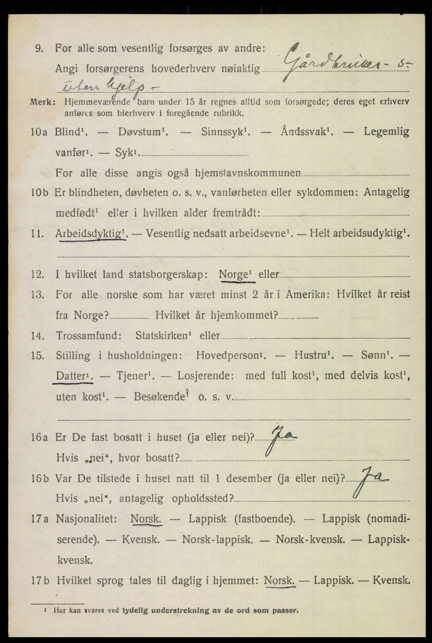 SAT, 1920 census for Ankenes, 1920, p. 7400