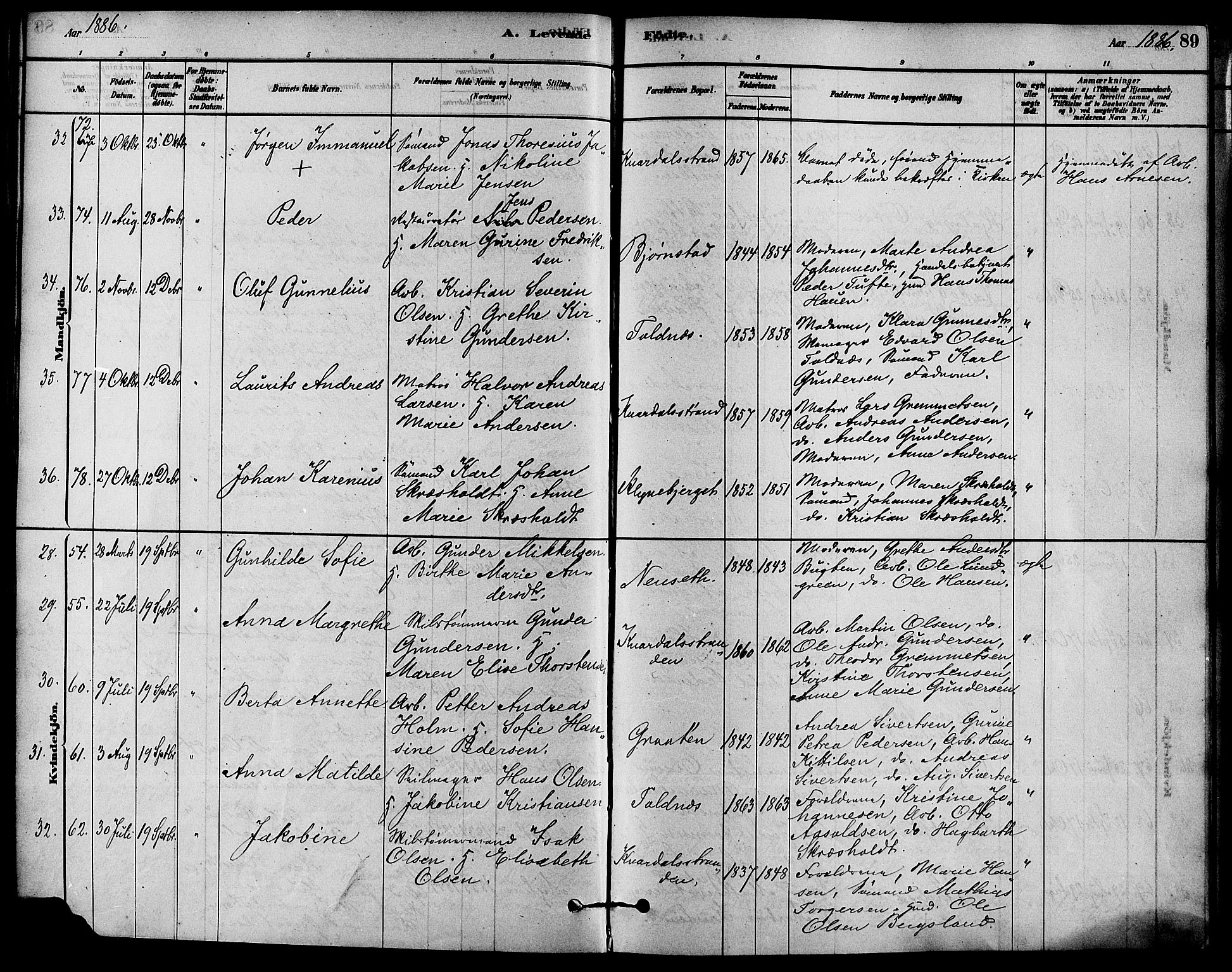 Solum kirkebøker, AV/SAKO-A-306/F/Fa/L0009: Parish register (official) no. I 9, 1877-1887, p. 89