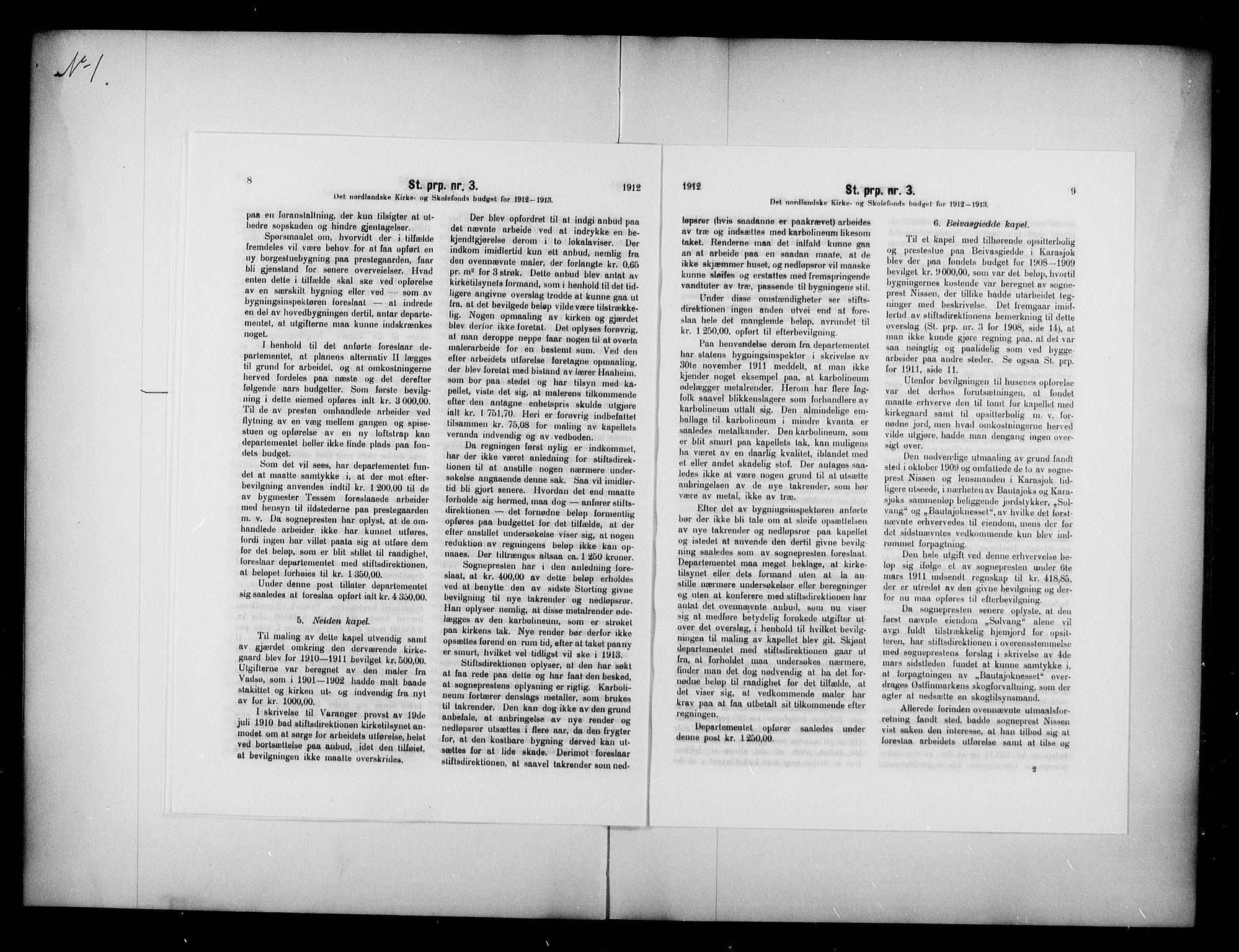 Kirke- og undervisningsdepartementet, Kontoret  for kirke og geistlighet A, AV/RA-S-1007/A/Aa/L0307: Referatprotokoll bd. 1. Ref.nr. 1-140, 1912