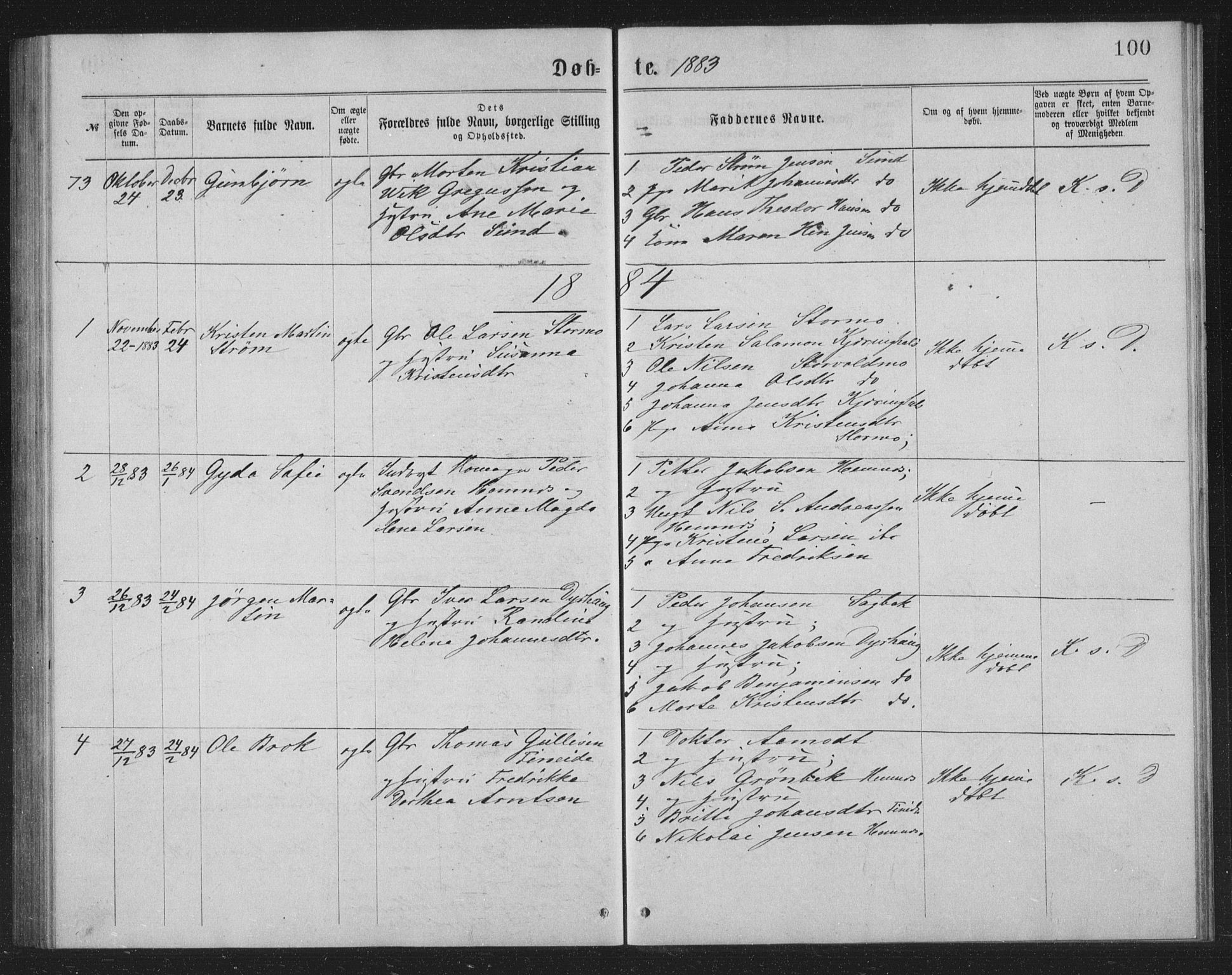 Ministerialprotokoller, klokkerbøker og fødselsregistre - Nordland, AV/SAT-A-1459/825/L0369: Parish register (copy) no. 825C06, 1873-1885, p. 100