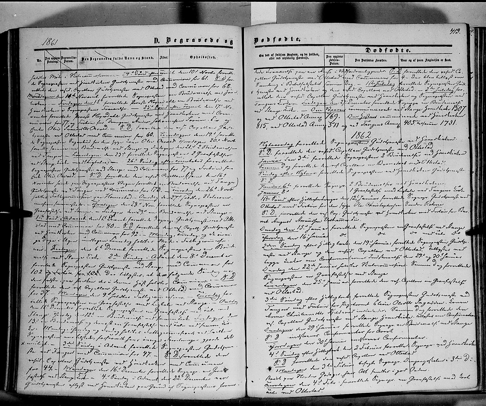 Stange prestekontor, SAH/PREST-002/K/L0012: Parish register (official) no. 12, 1852-1862, p. 413