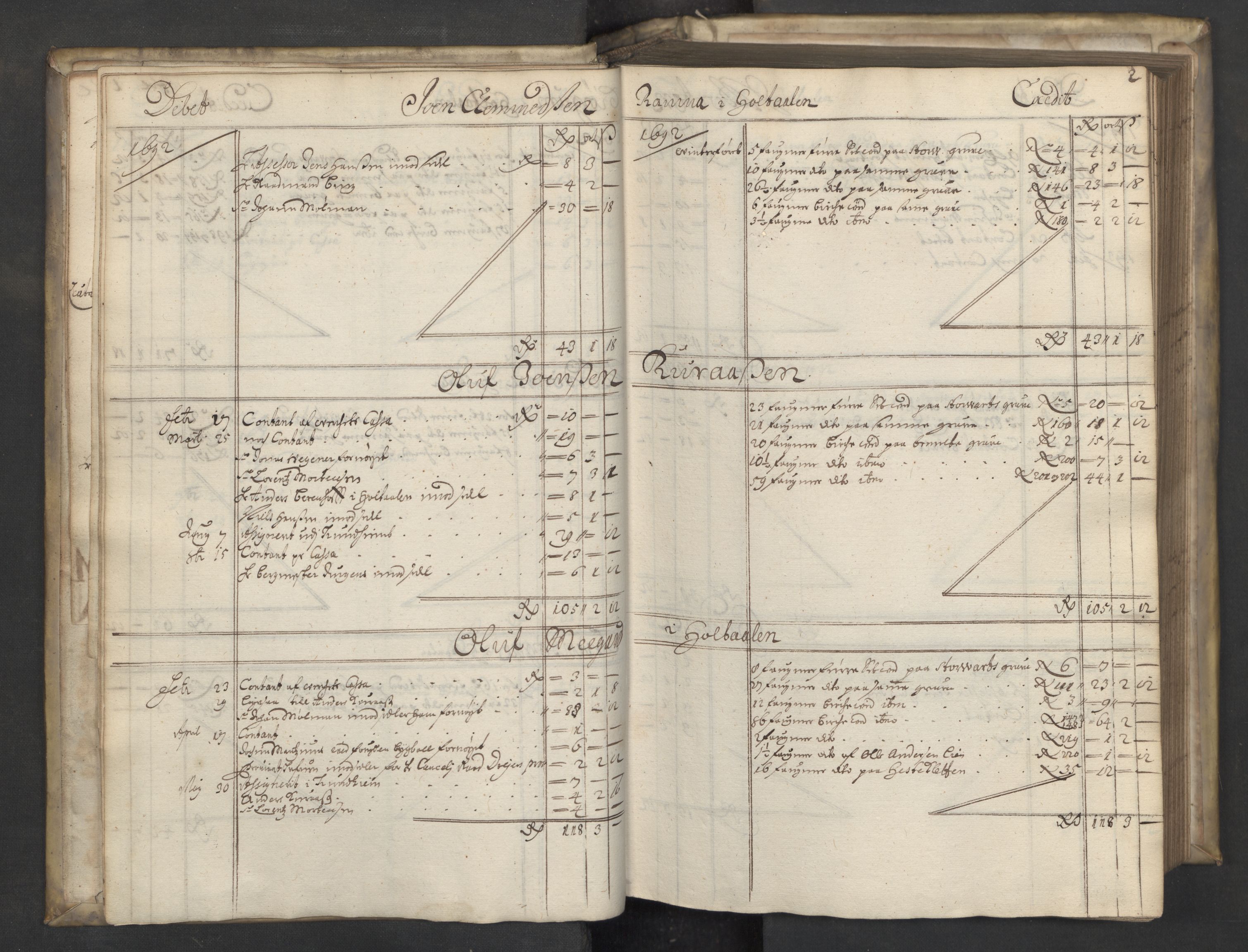 Røros kobberverk, SAT/PA-0211/1/08/L0413: 8.4.3 Bøndenes avlønningsbok, 1692