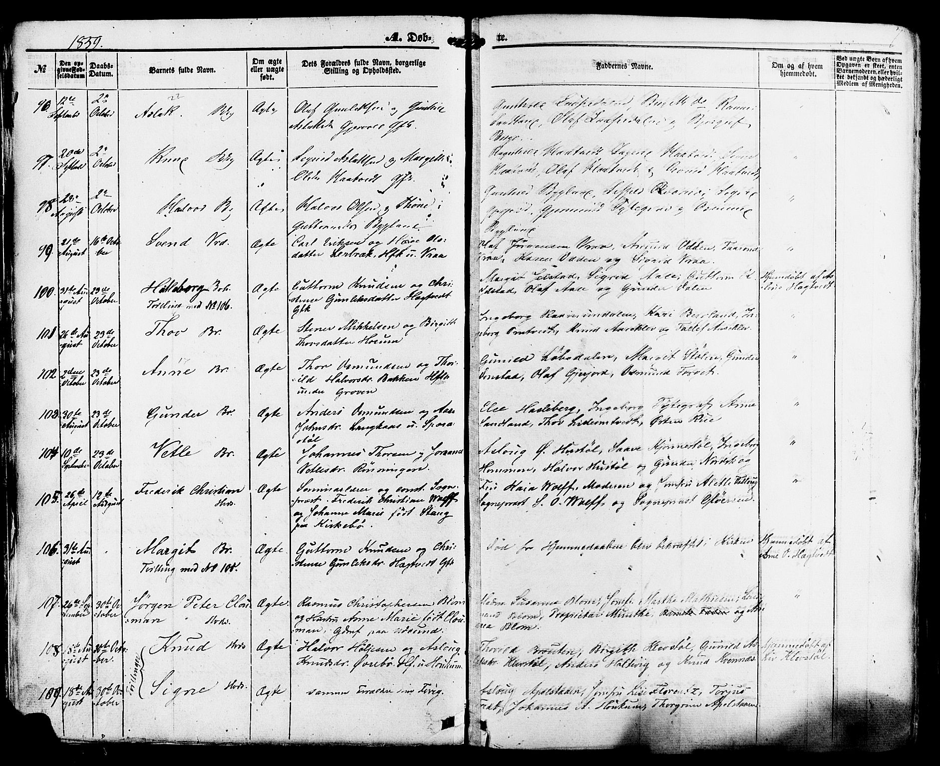 Kviteseid kirkebøker, AV/SAKO-A-276/F/Fa/L0007: Parish register (official) no. I 7, 1859-1881, p. 7