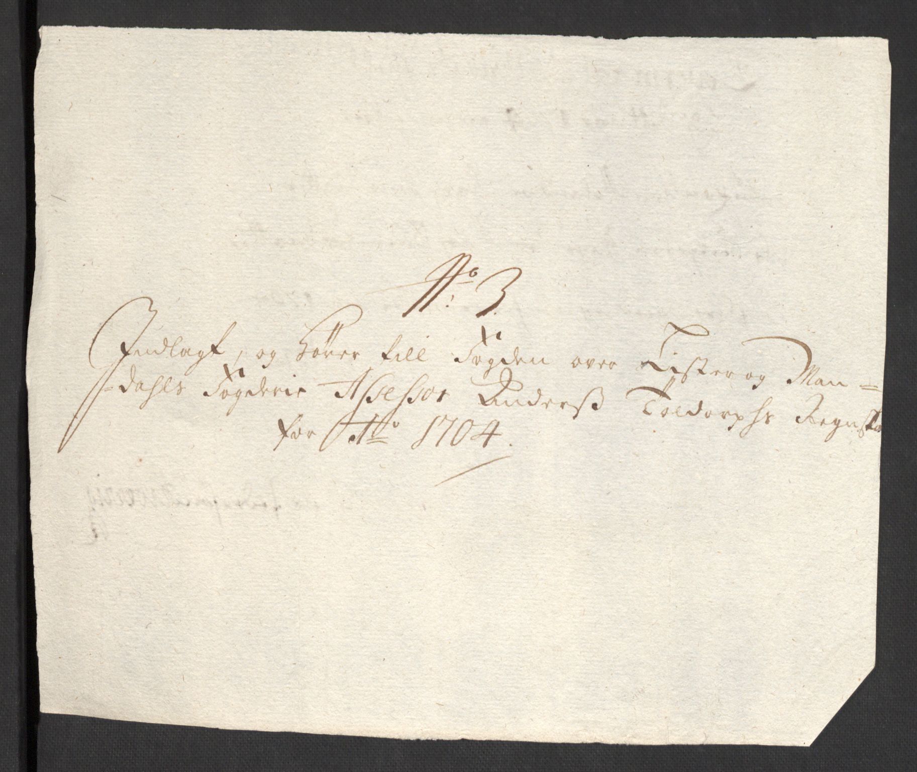 Rentekammeret inntil 1814, Reviderte regnskaper, Fogderegnskap, AV/RA-EA-4092/R43/L2550: Fogderegnskap Lista og Mandal, 1703-1704, p. 251