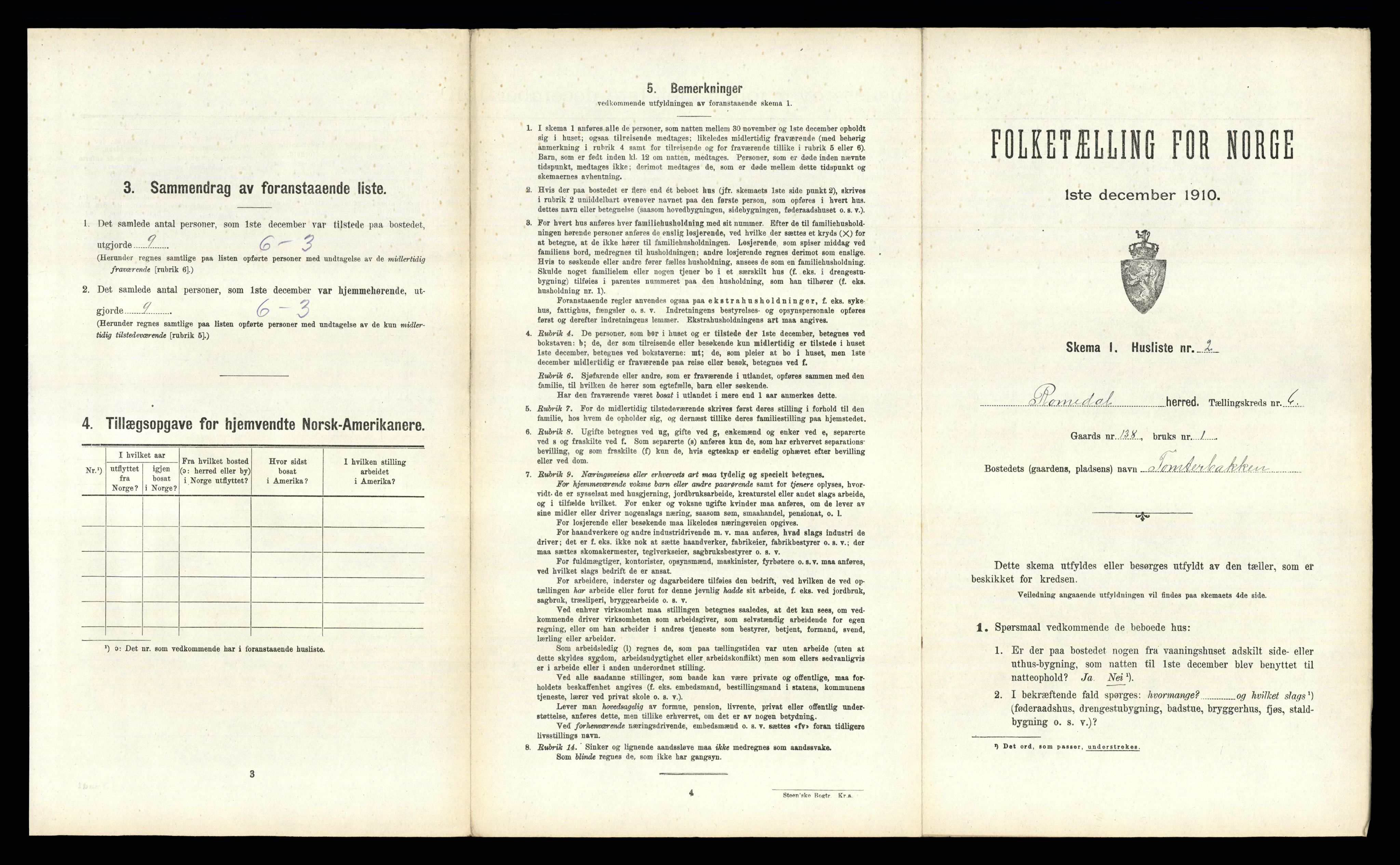 RA, 1910 census for Romedal, 1910, p. 1113